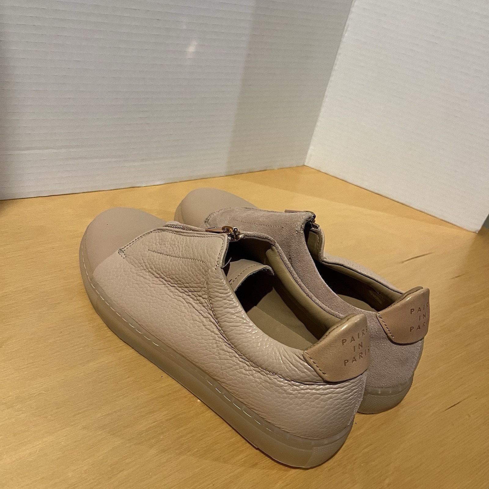 Other Pairs In Paris Women’s Leather Zip Slip On Shoes Sz EUR 39 Size US 8 / IT 38 - 6 Thumbnail