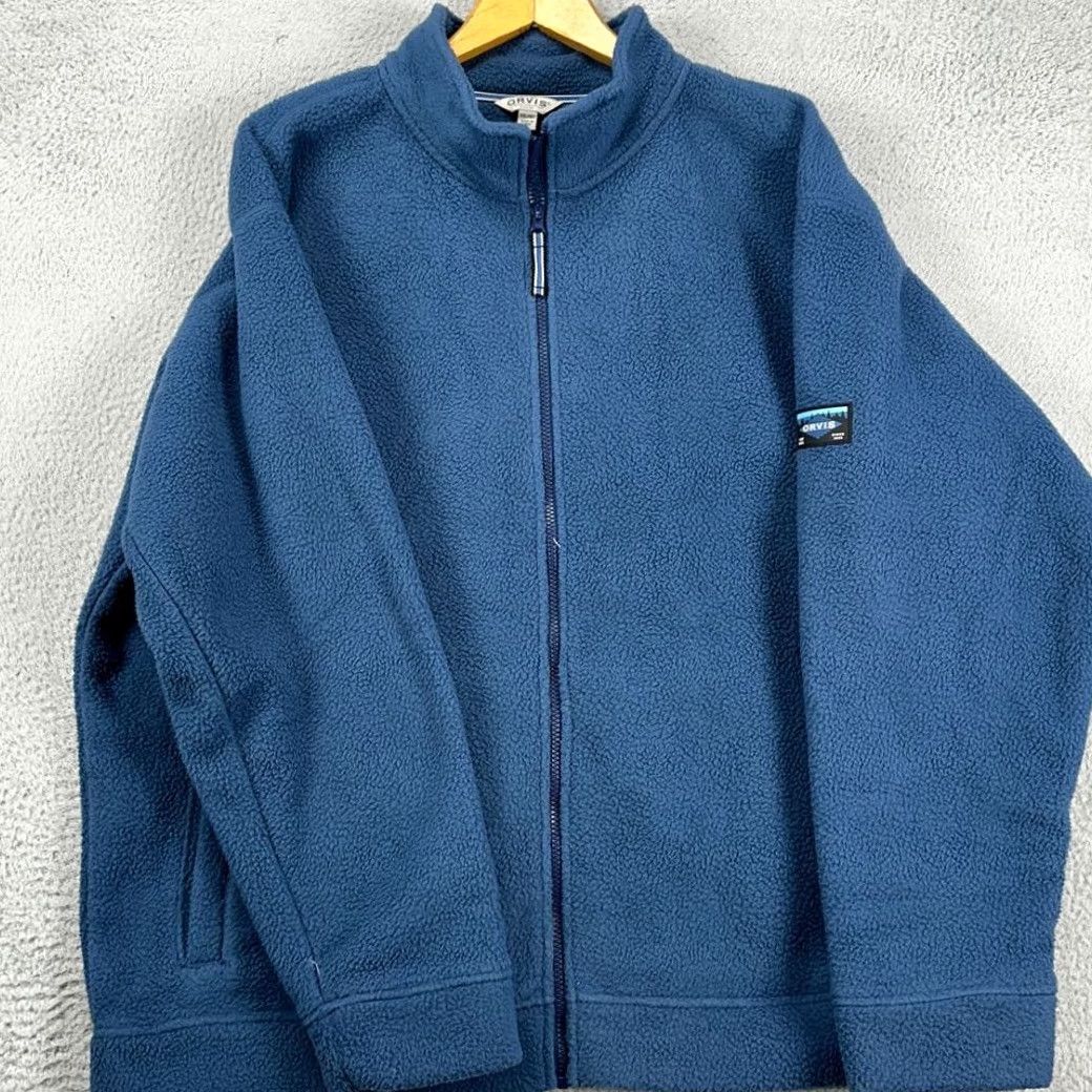Orvis Orvis Fleece Jacket Blue 2XL Full Zip Logo Mens High Pile Chest 56in Length 29in Outdoor Casual Jacket Size US XXL / EU 58 / 5 - 5 Thumbnail