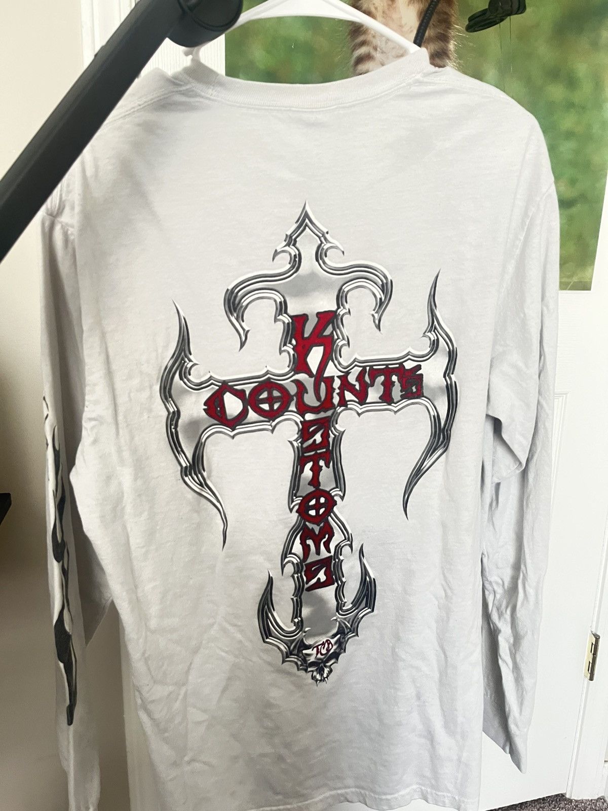 Vintage “Count Kustoms” white graphic vintage long sleeve shirts Size US L / EU 52-54 / 3 - 3 Thumbnail