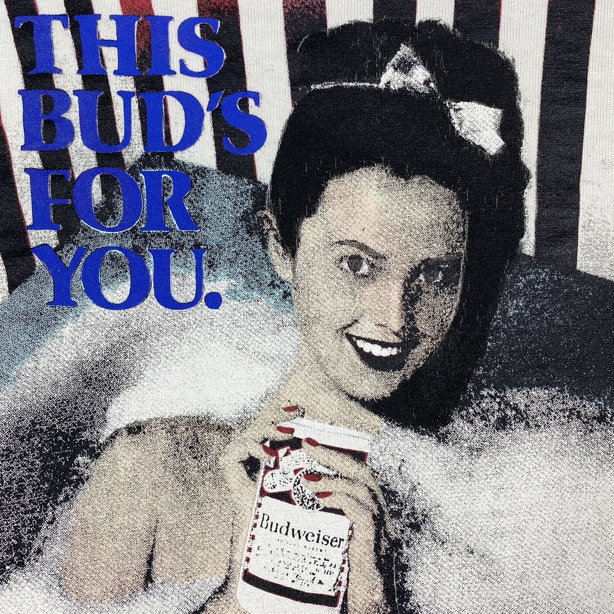 Budweiser × Vintage Vintage 80's BUDWEISER This Bud's For You Promo Tee Size US L / EU 52-54 / 3 - 5 Thumbnail