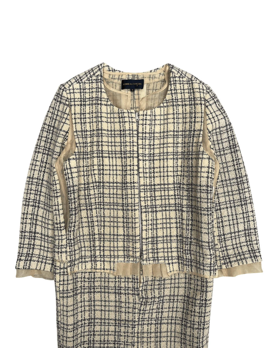 Comme des Garcons Comme des Garçons AD1997 Layered Tweed Zip Dress Size M / US 6-8 / IT 42-44 - 6 Thumbnail