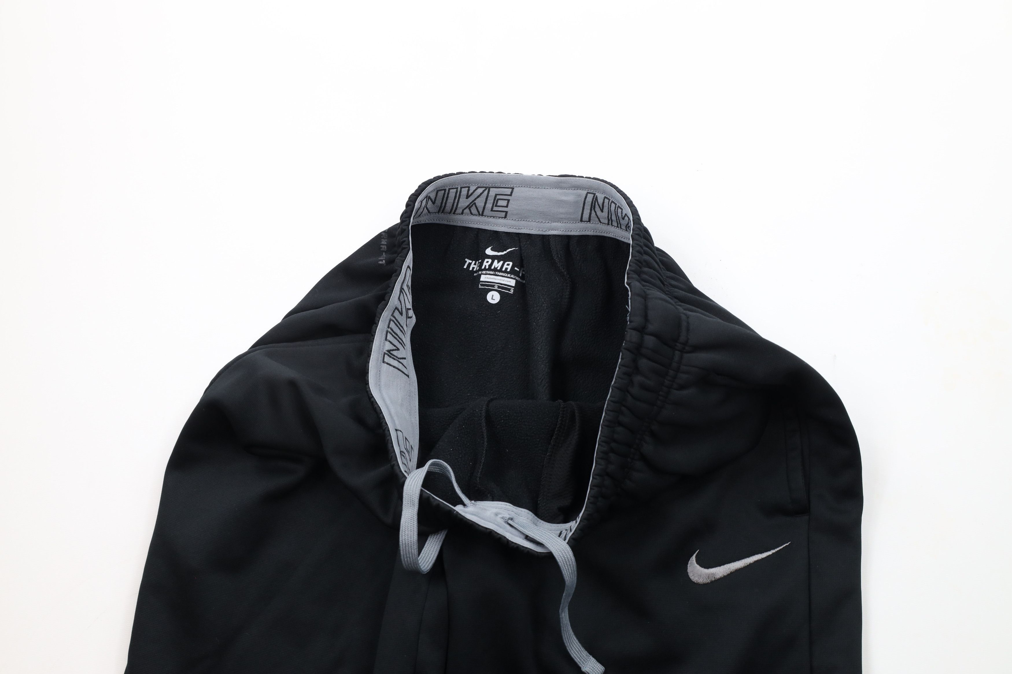 Nike × Vintage Vintage Nike Mini Swoosh Wide Leg Sweatpants Pants Black Size 36 - 7 Thumbnail