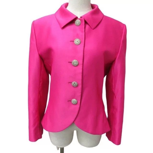 Saint Laurent Paris Yves Saint Laurent Vintage Pink Blazer Size XS / US 0-2 / IT 36-38 - 1 Thumbnail