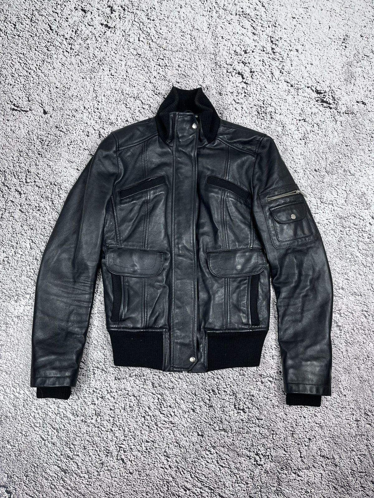 John Richmond Women Aviator Leather Bomber Jacket John Richmond 42 IT Size M / US 6-8 / IT 42-44 - 1 Thumbnail