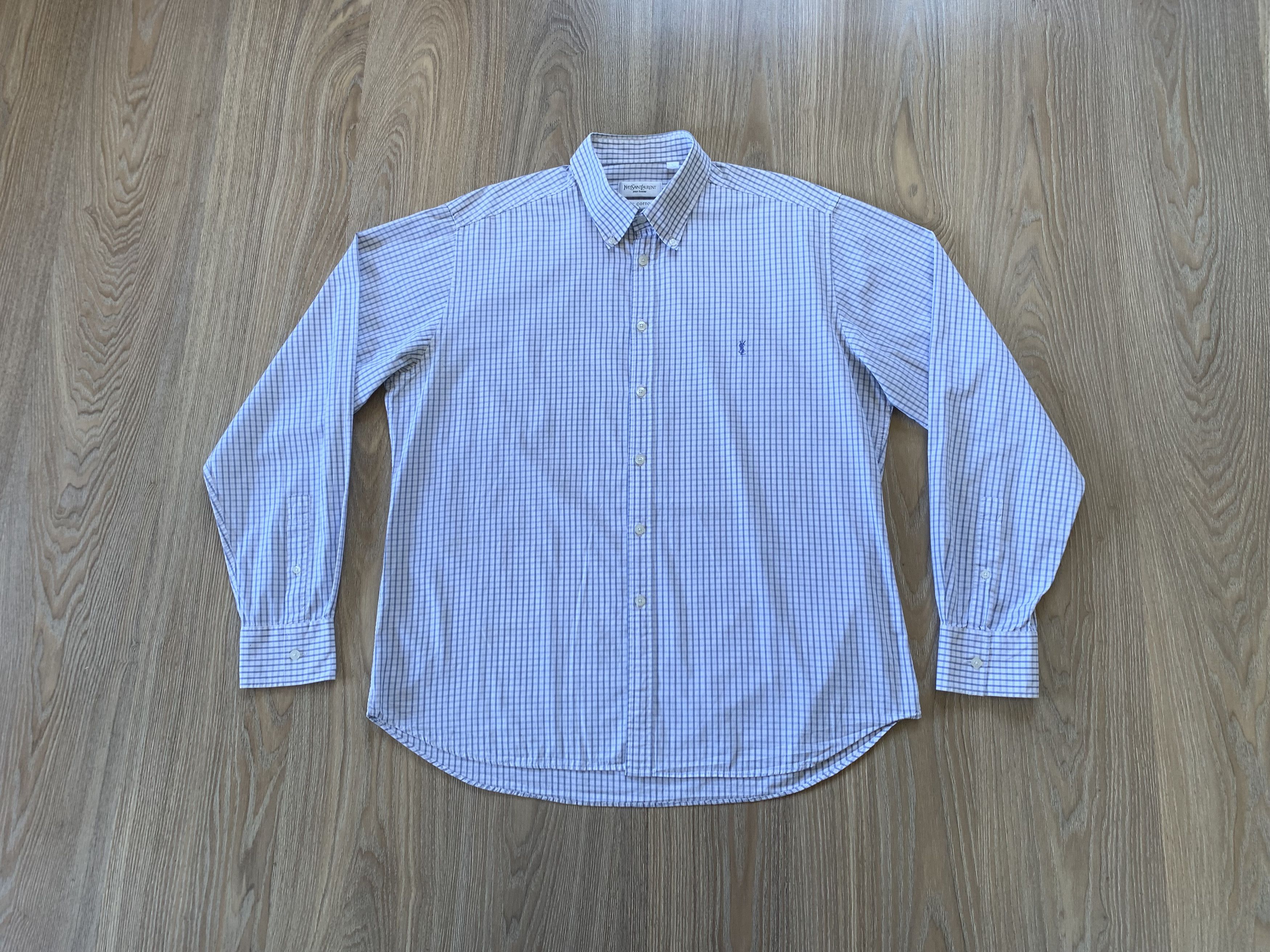 Yves Saint Laurent Vintage Yves Saint Laurent Plaid Long Sleeve Shirt Size US XL / EU 56 / 4 - 8 Thumbnail