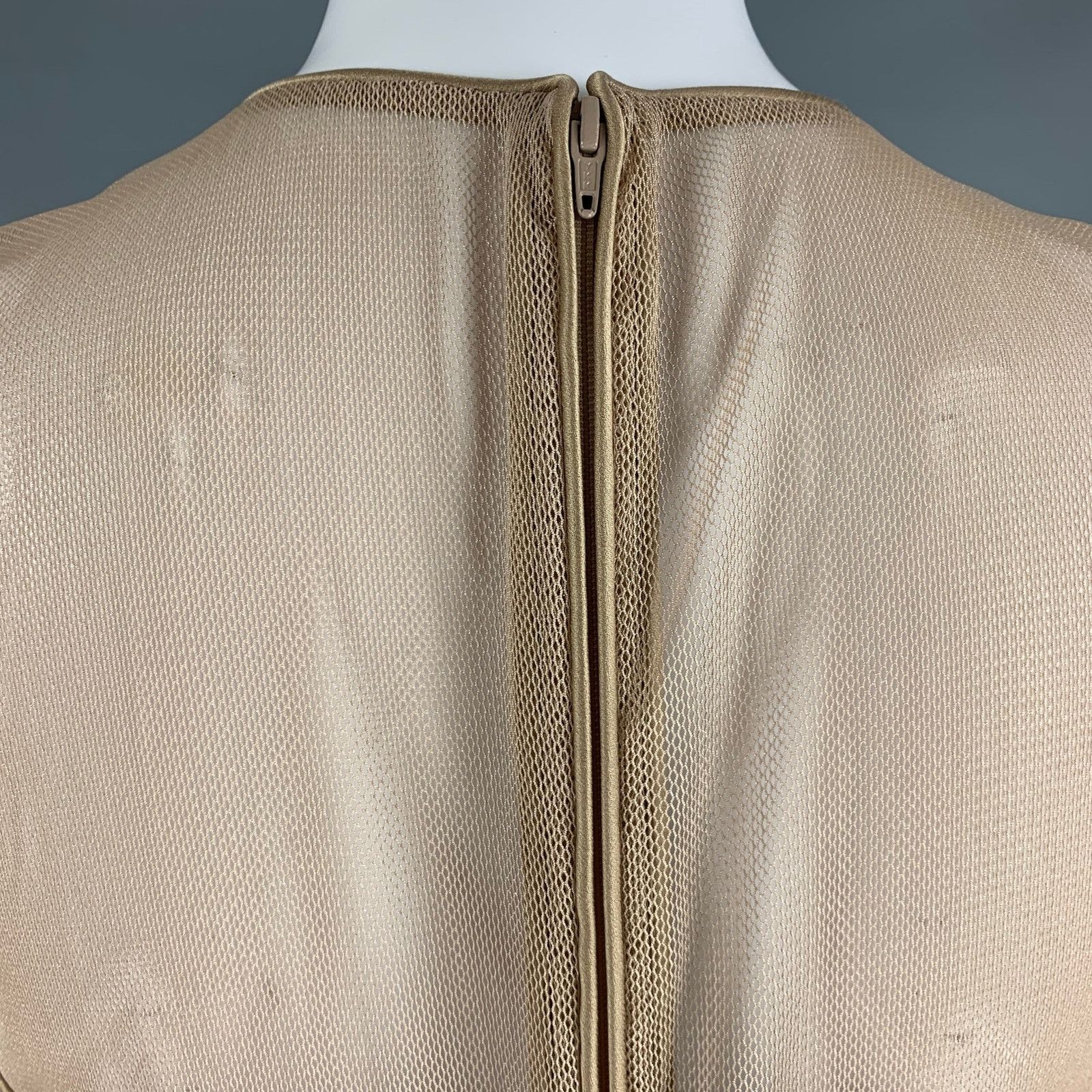 Burberry Prorsum BURBERRY PRORSUM Size 10 Beige Silk Shift Knee-Length Dress Size M / US 6-8 / IT 42-44 - 5 Thumbnail