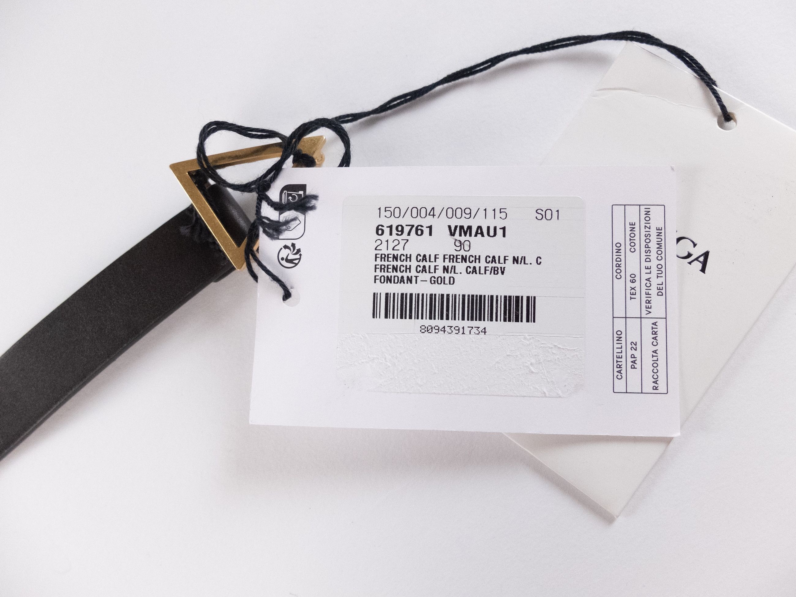 Bottega Veneta BOTTEGA VENETA Triangle dark brown fondant leather belt 90 Size ONE SIZE - 3 Thumbnail