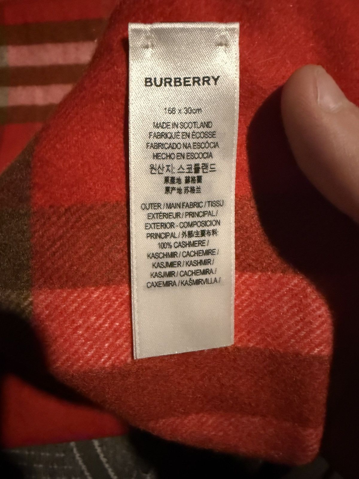 Burberry Gently used Burberry scarf red Size ONE SIZE - 3 Thumbnail