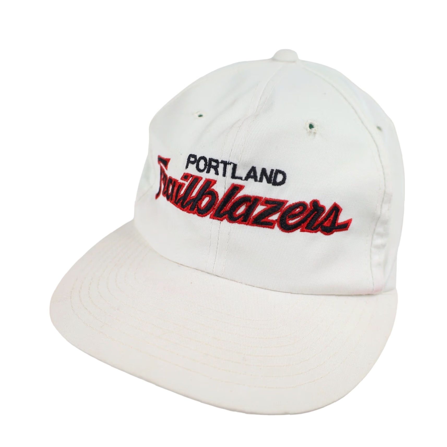 Sports Specialties VTG Sport Specialties Portland Trailblazers Twill Script Spellout Snapback Hat Men One Size White Size ONE SIZE - 2 Thumbnail