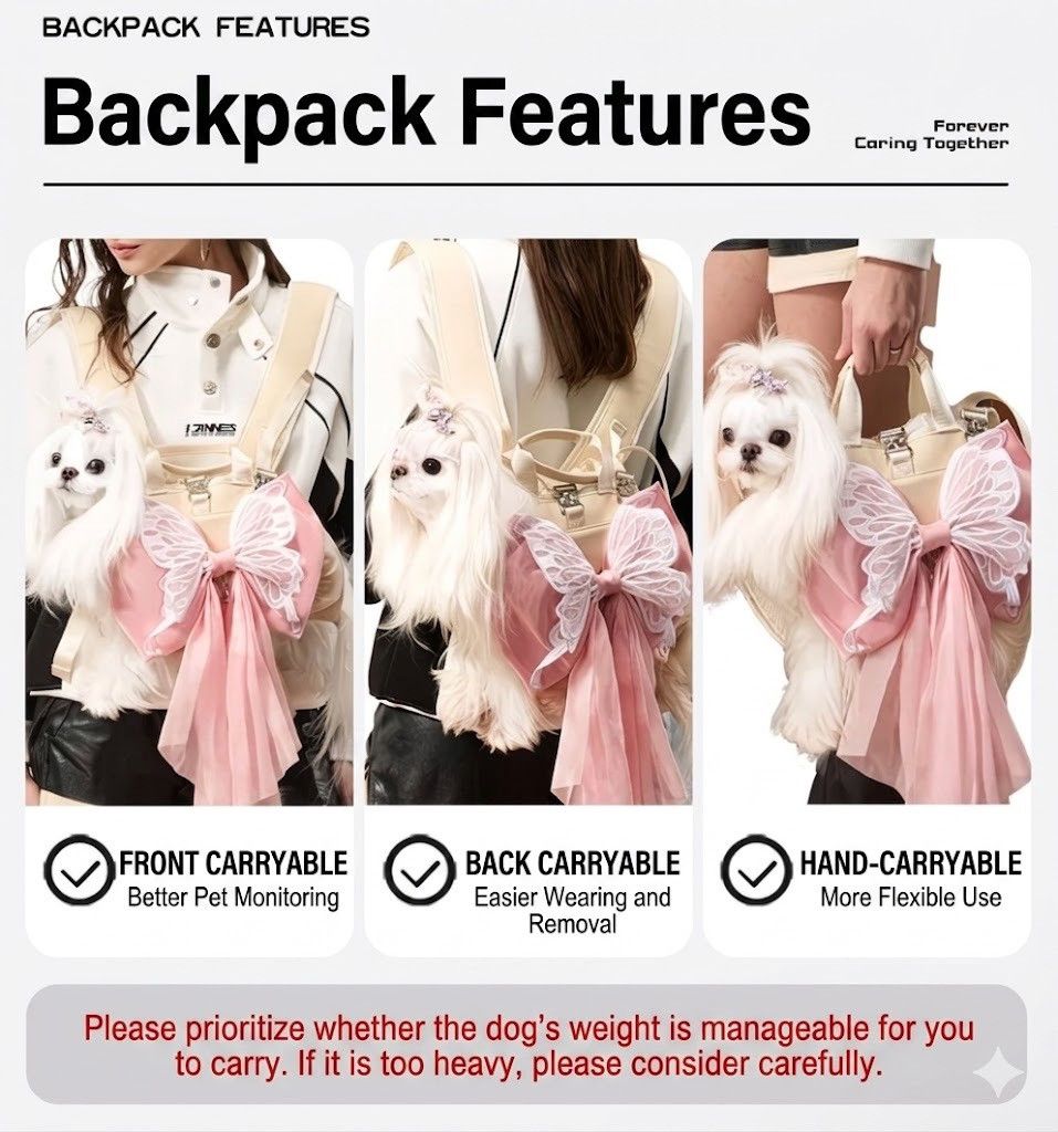 Other FCT Dog Backpack Carrier Spine-Friendly Pet Travel Bag Dogs Size ONE SIZE - 5 Thumbnail