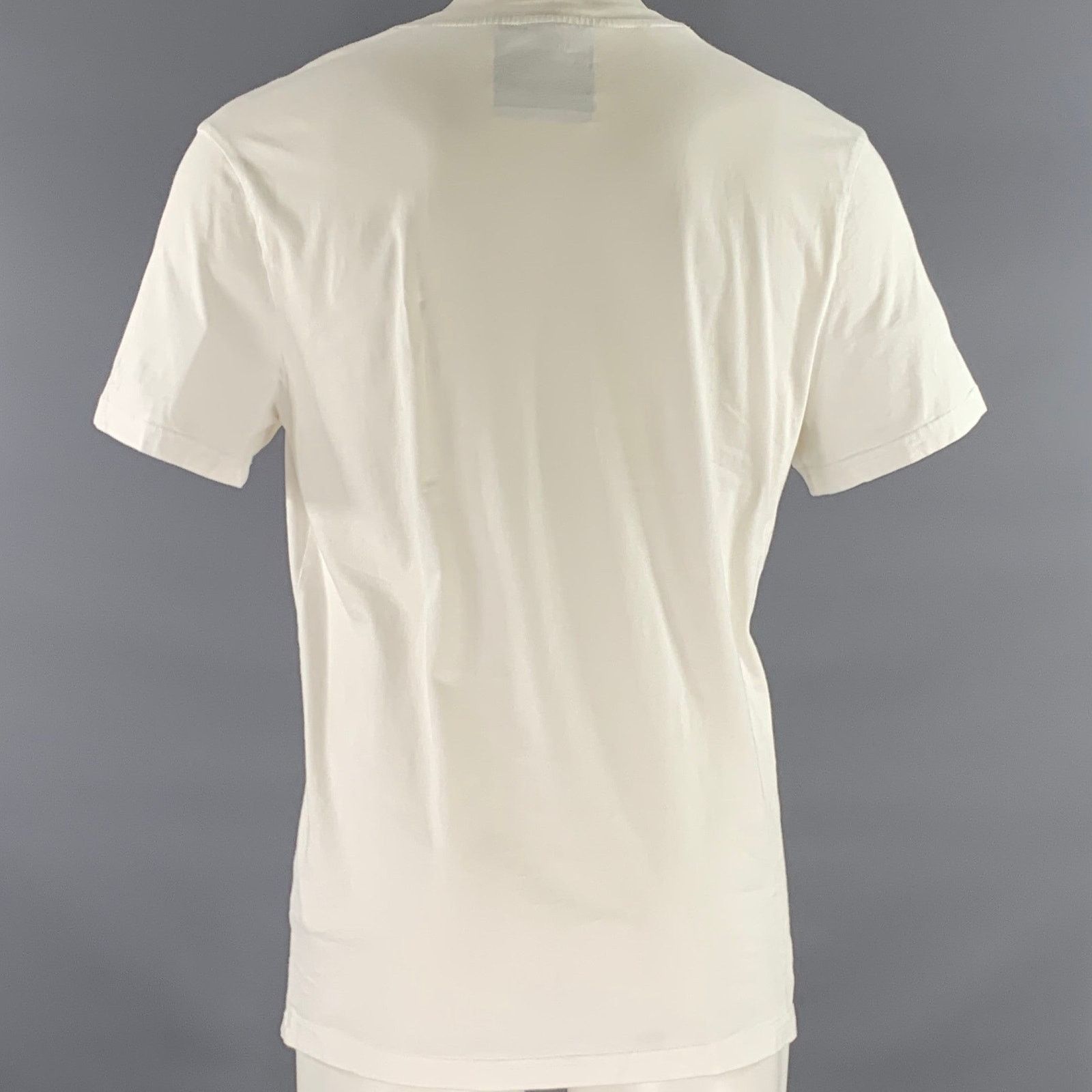 Moschino MOSCHINO Size M White Black Logo Cotton Lightweight T-shirt Size US M / EU 48-50 / 2 - 4 Thumbnail