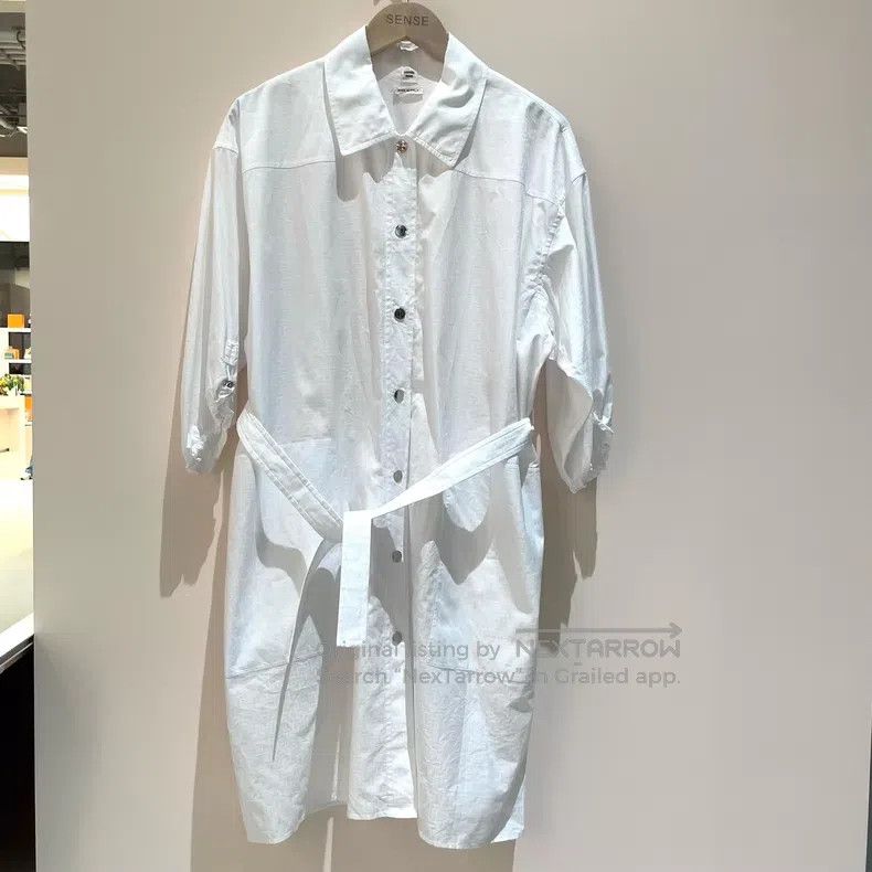 Hermes Hermes White Cotton Long Open Shirt Dress with Adjustable Size XXS / US 00 / IT 34 - 1 Thumbnail