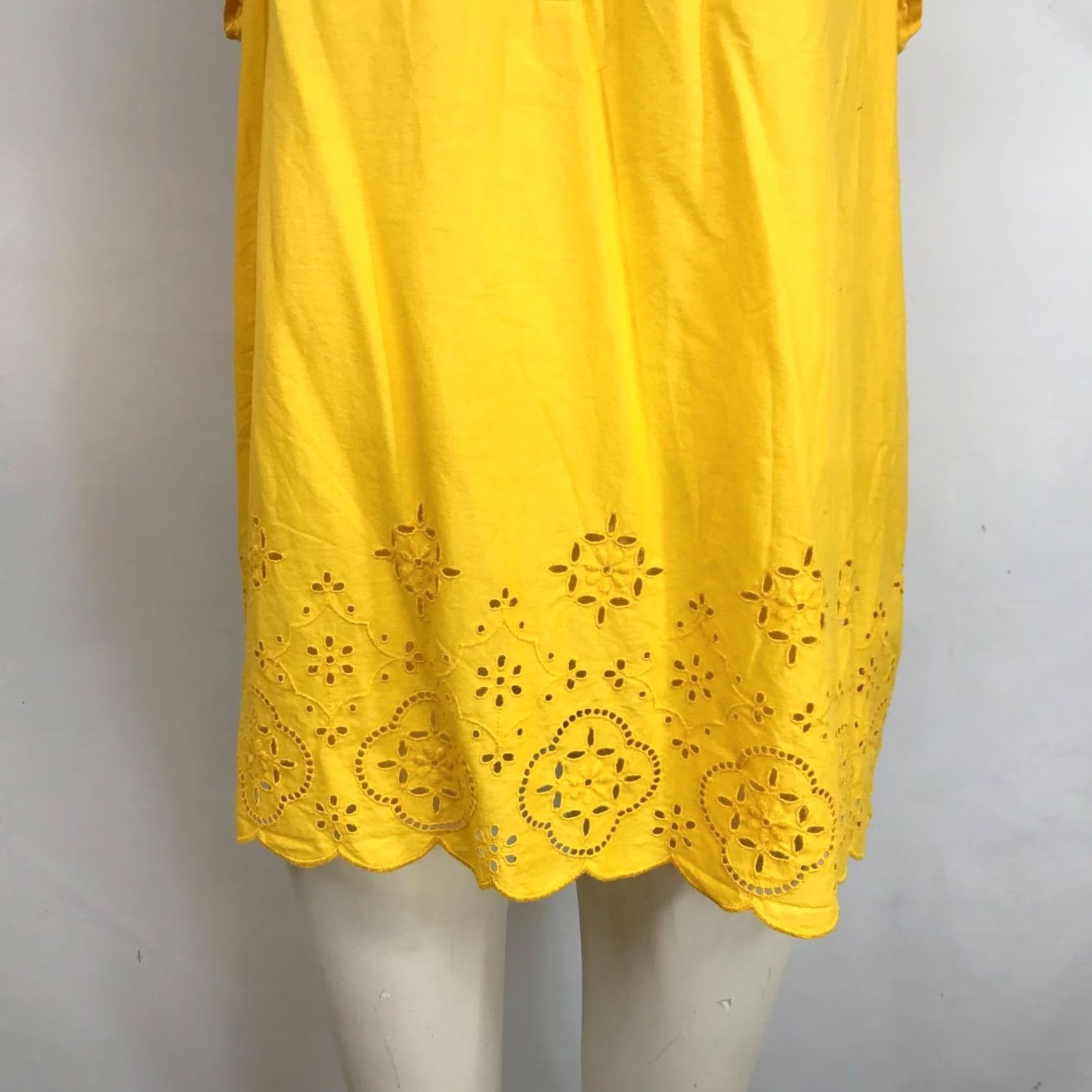 Vintage LANE BRYANT Yellow 100% Cotton V Neck Short Cap Sleeves Top Blouse Womens 14/16 Size XL / US 12-14 / IT 48-50 - 3 Thumbnail