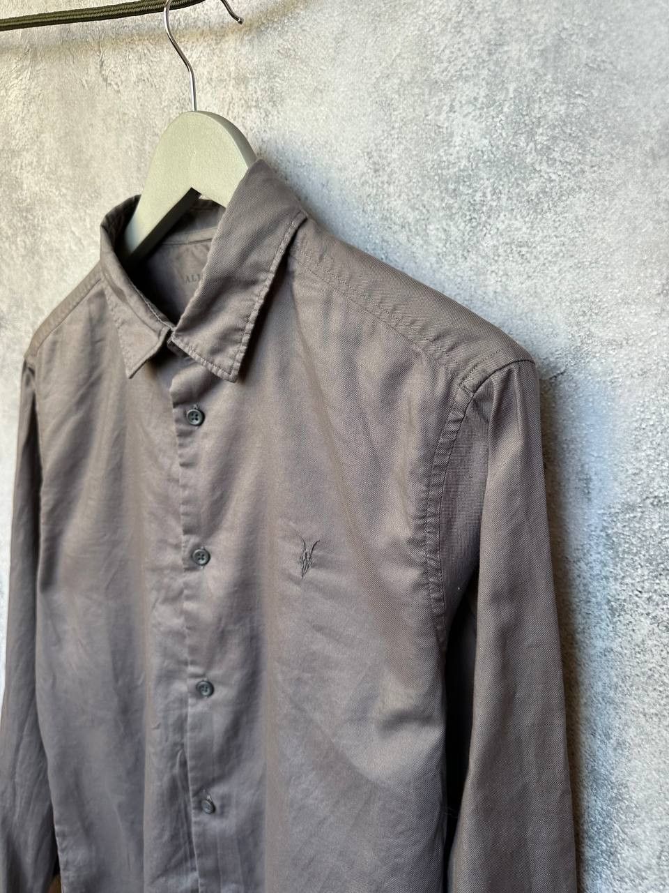 Allsaints × Designer ALLSAINTS Bixby Long Sleeve Shirt Gray Button Up Size US S / EU 44-46 / 1 - 6 Thumbnail
