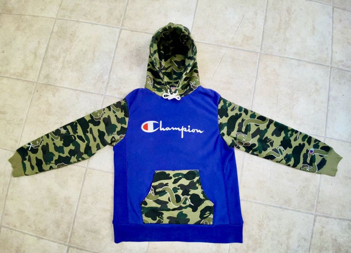 Bape × Champion × Kaws Camo Multi Custom Hoodie Nigo Undefeated Size US L / EU 52-54 / 3 - 4 Thumbnail