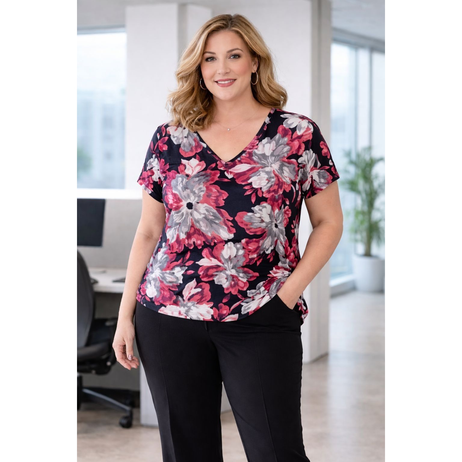Other Set Of 3 Womens Plus Size Tops 4X Mixed Prints & Solids Q02 Size 4XL / US 24-26 - 1 Thumbnail
