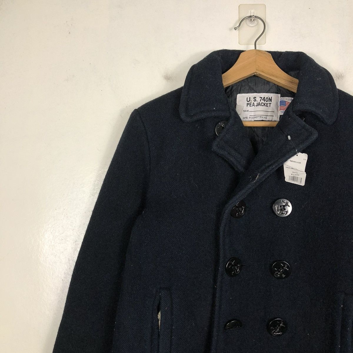 Schott 📌VINTAGE WOOL BIKER JACKET DOUBLE COLLAR SCHOTT USA Size US S / EU 44-46 / 1 - 8 Thumbnail