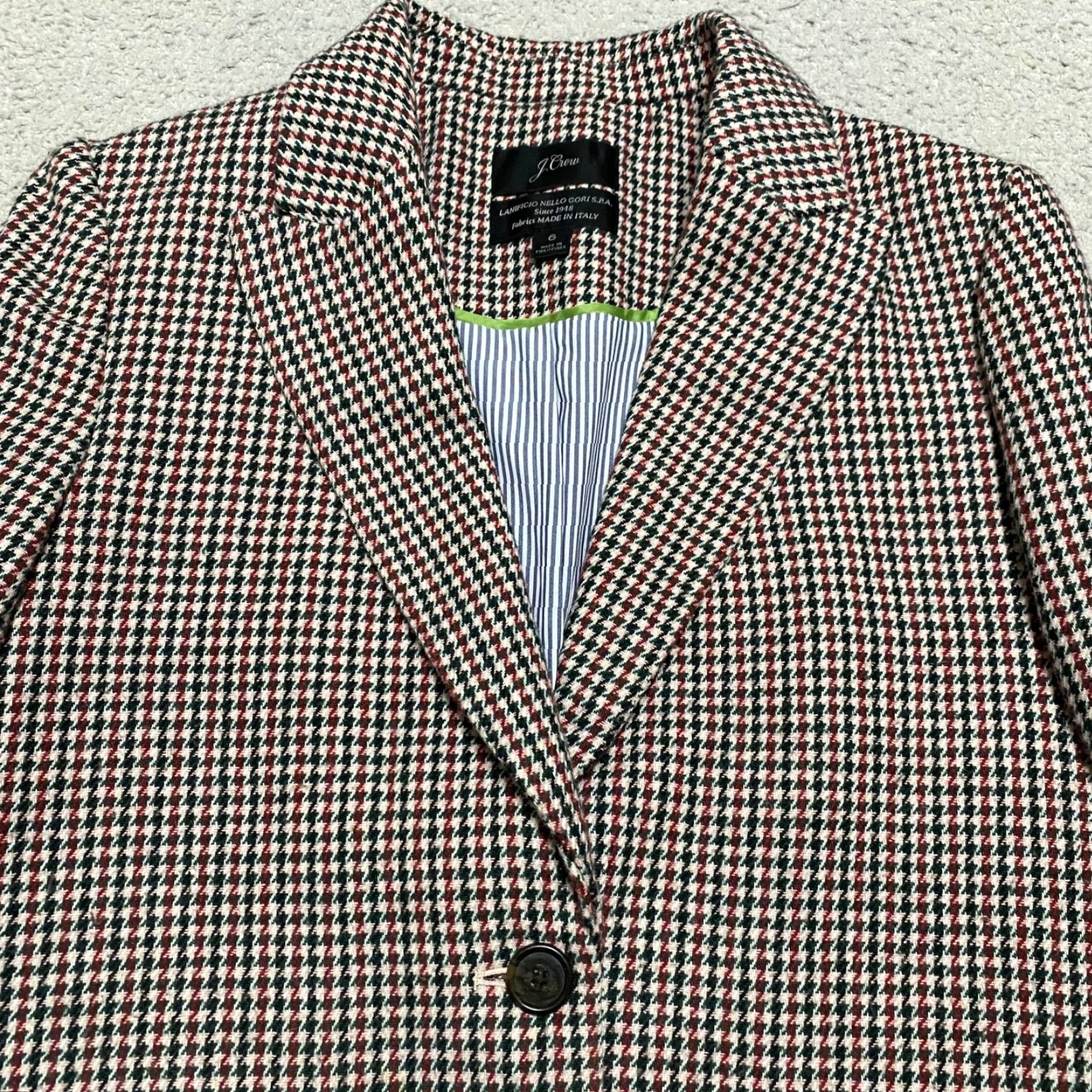 J.Crew J. Crew Blazer Womens 6 Multicolor Plaid Long Sleeve Nello Gori Italian Fabric Wool Knit Button Baggy? Size M / US 6-8 / IT 42-44 - 6 Thumbnail