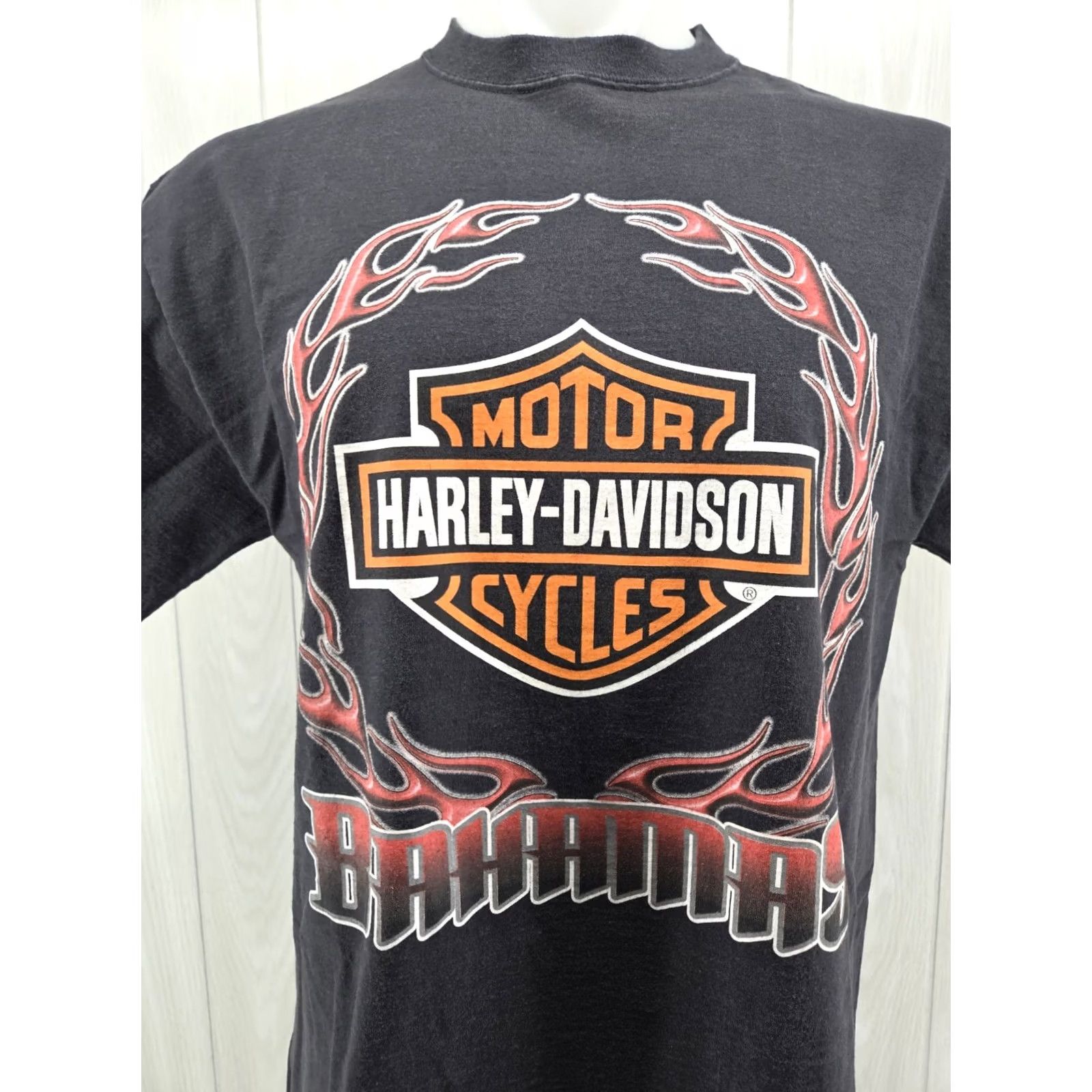 Harley Davidson Harley-Davidson Shirt Mens L Black Distressed Bahamas DBL Sided Graphic Print Large Shirt 2 Sided Cotton Short Sleeve Size US L / EU 52-54 / 3 - 4 Thumbnail