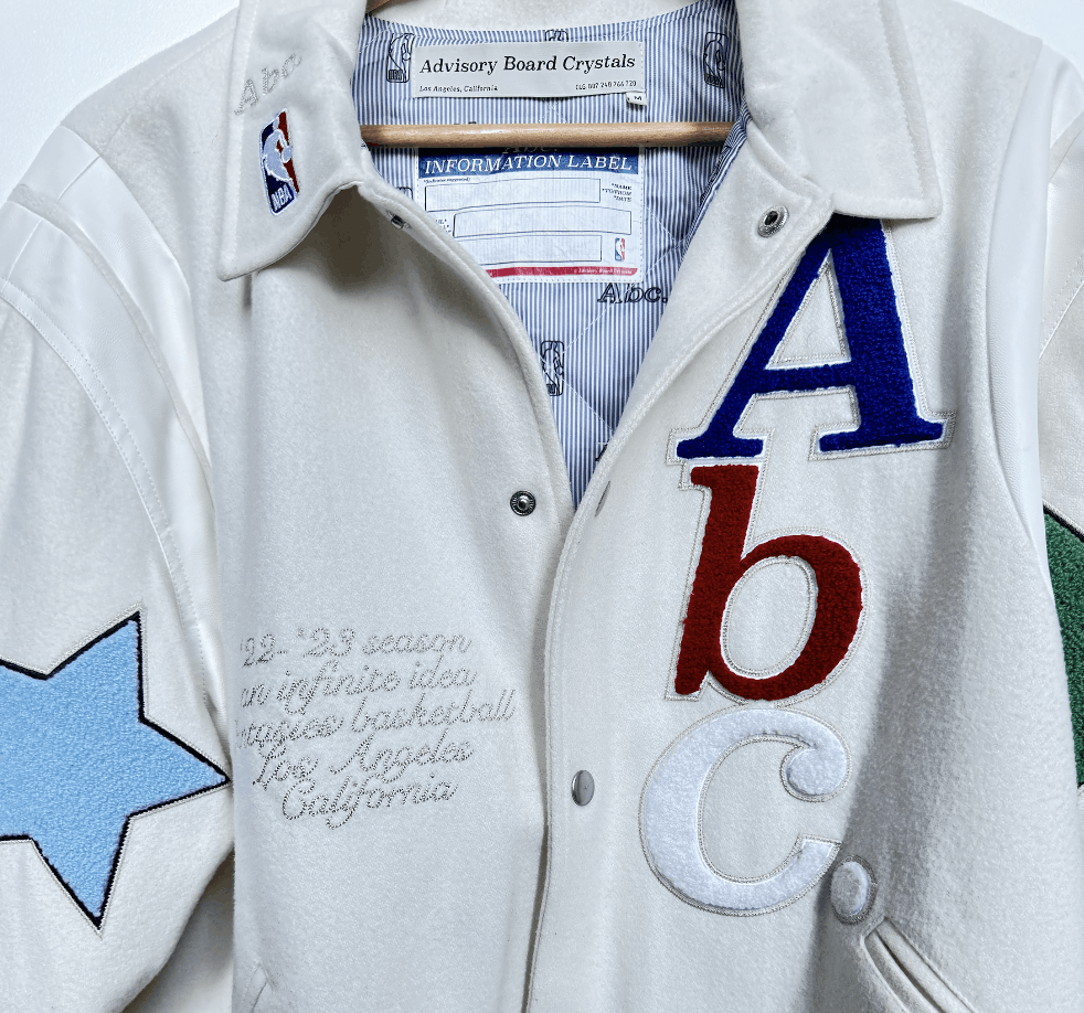 Advisory Board Crystals × NBA Abc. NBA Team Varsity Jacket (White) Size US M / EU 48-50 / 2 - 4 Thumbnail