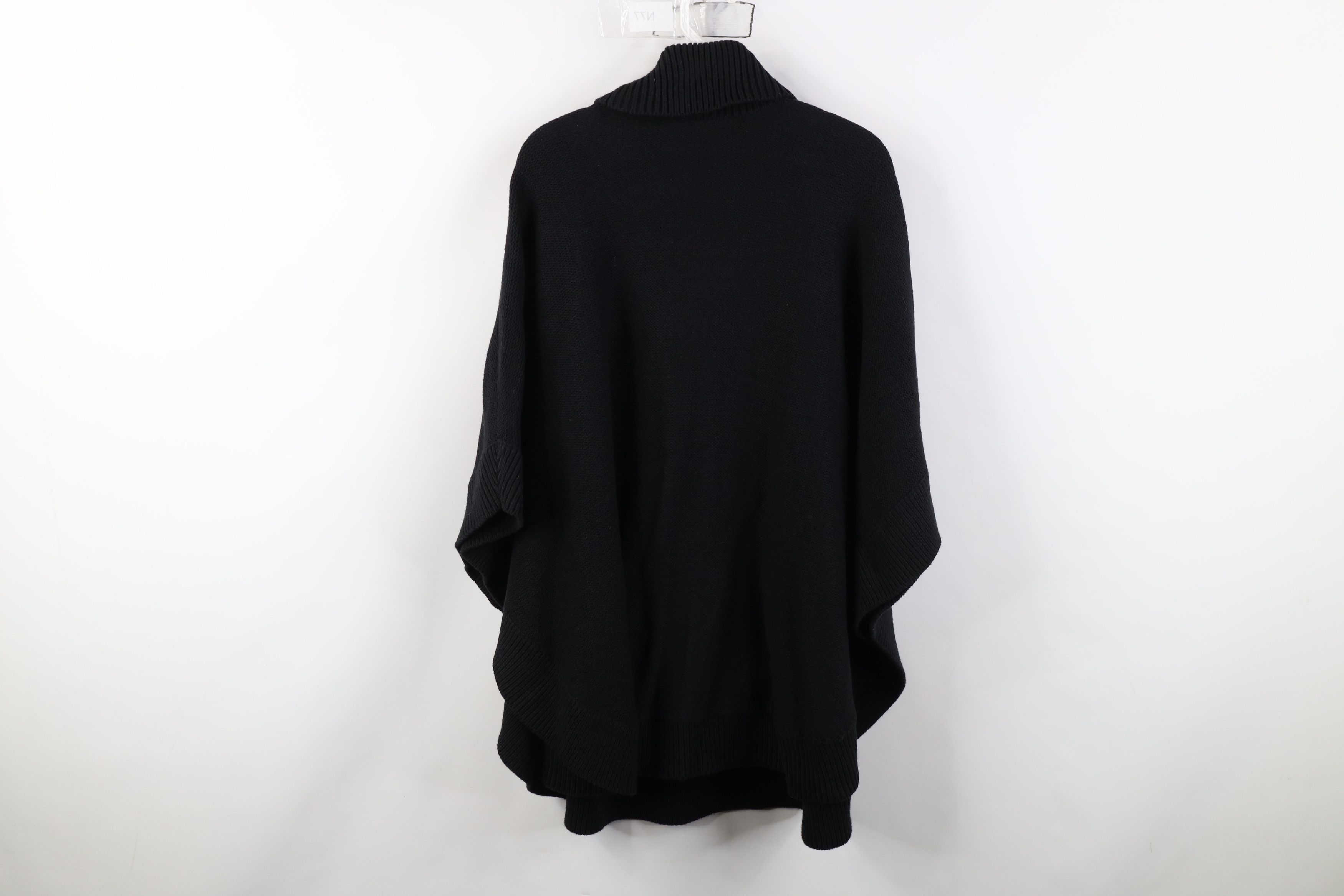 Ralph Lauren Vintage 90s Ralph Lauren Poncho Sweater Shawl Cape Black Size XL / US 12-14 / IT 48-50 - 11 Thumbnail