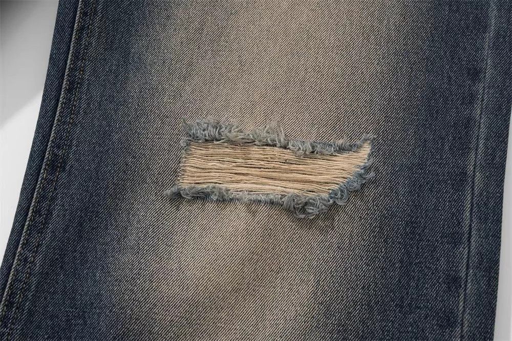 Japanese Brand Street fashion split stitching casual washed loose jeans y2k Size US 32 / EU 48 - 4 Thumbnail