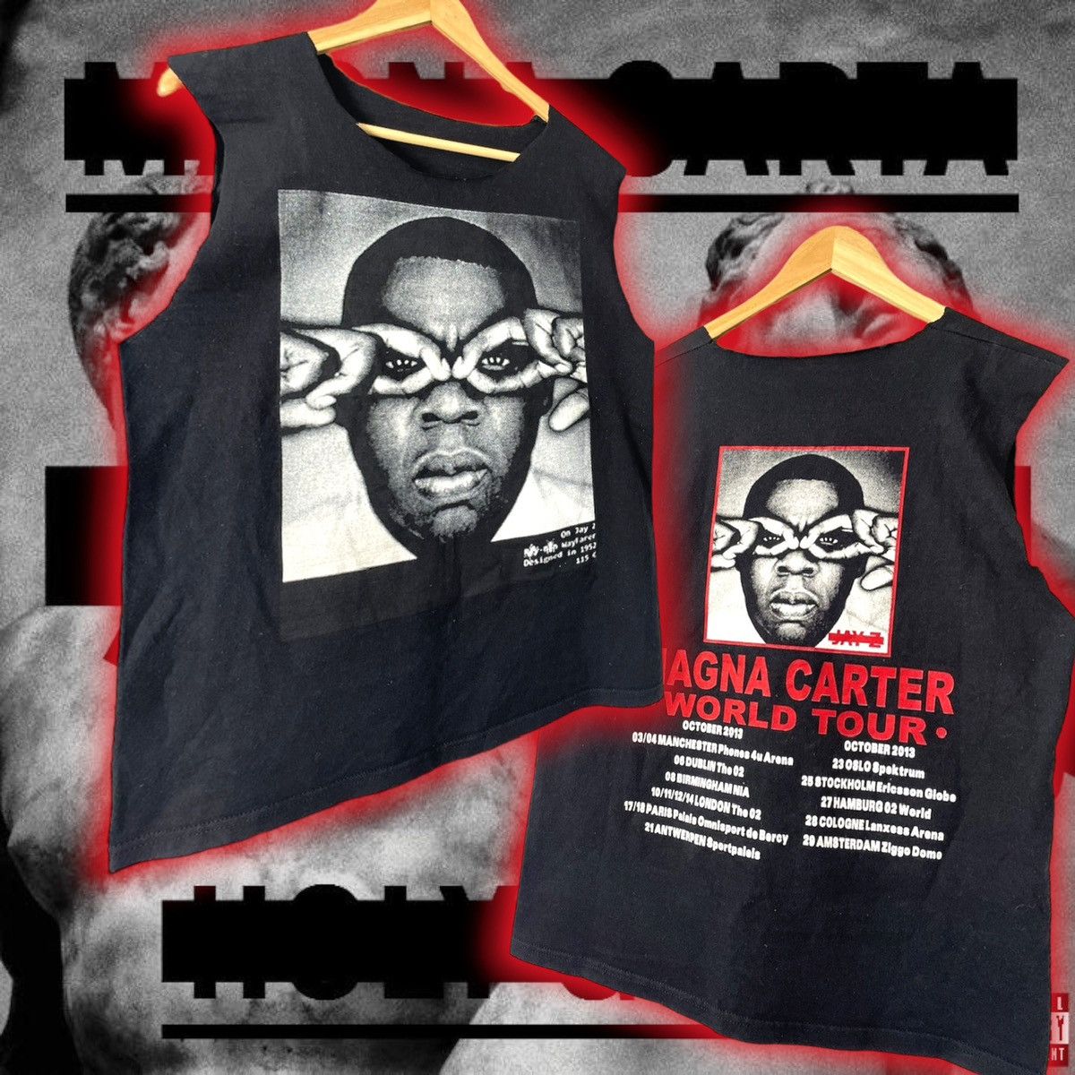 Jay Z Magna Carter World Tour 2013 Rare Rap Tee Streetwear