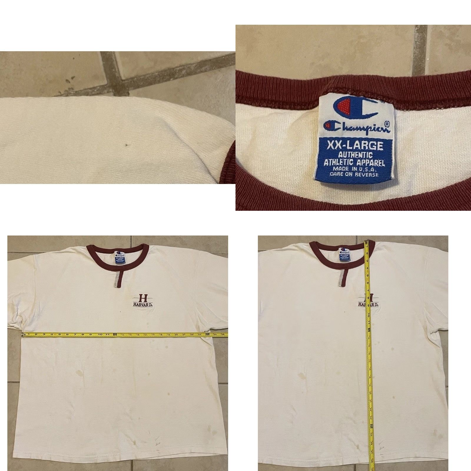 Champion Vtg 90s Champion Harvard University Faded Distress Shirt 2X College Track Grunge Size US XXL / EU 58 / 5 - 9 Thumbnail