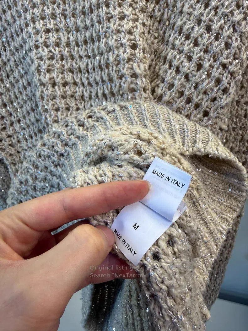 Brunello Cucinelli Brunello Cucinelli 24 Models of Sequined Mesh Sweater Size M / US 6-8 / IT 42-44 - 7 Thumbnail