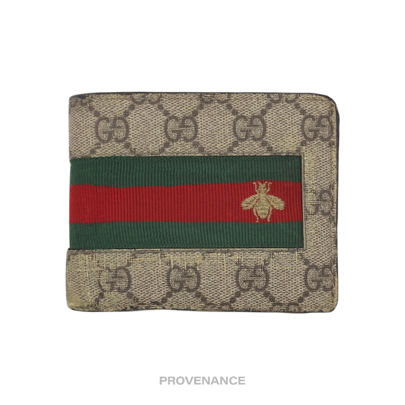Gucci 🔴 Gucci GG Supreme Bifold Wallet - Signature Web Bee Size ONE SIZE - 1 Thumbnail