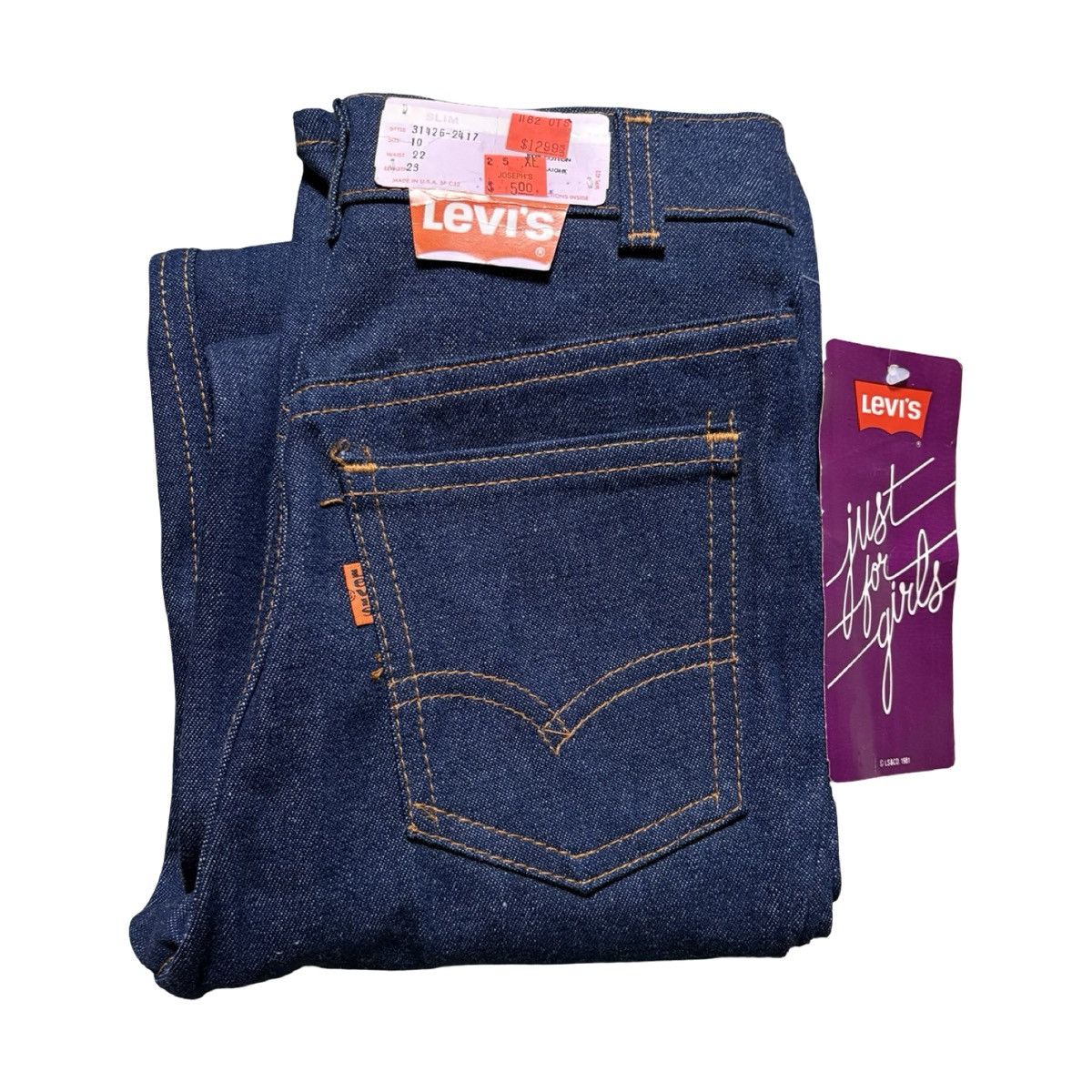 Levi's Vintage 80's Levi's 705 Girls Jeans 22x28 10 Dark Wash NOS Size 22" - 1 Thumbnail