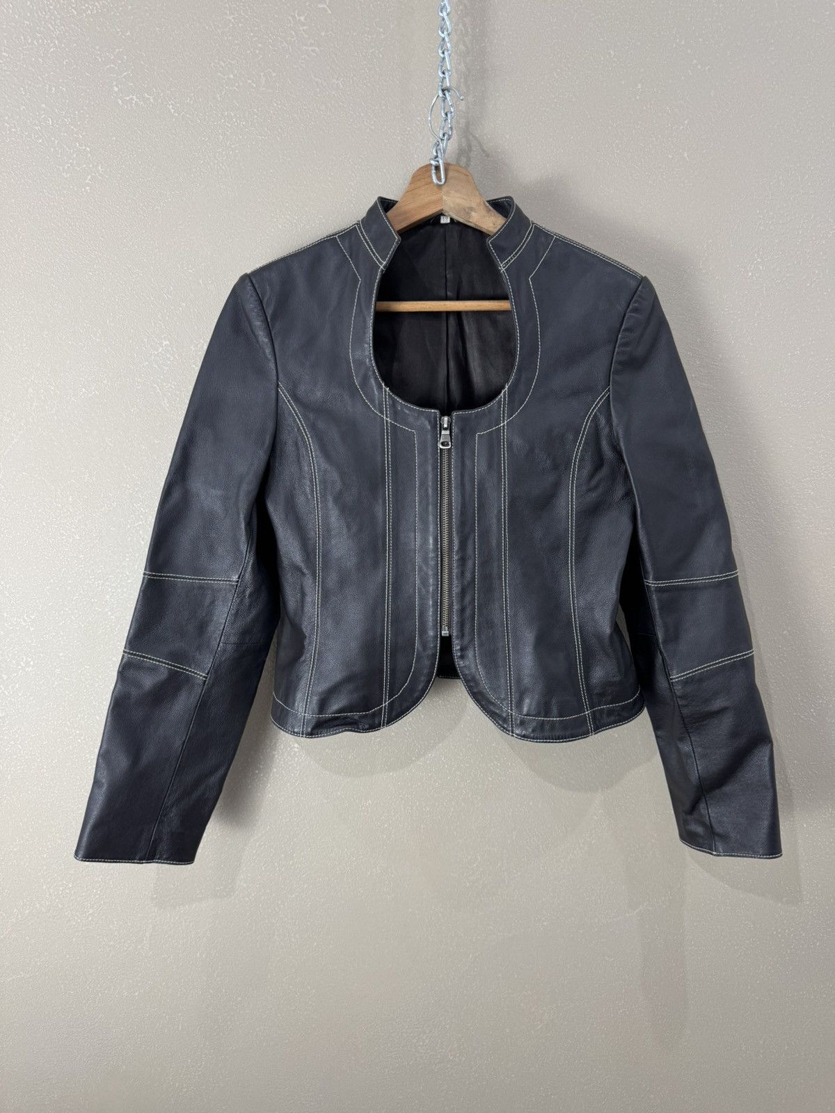 Other 2000s Italian real leather jacket Rick style Size M / US 6-8 / IT 42-44 - 1 Thumbnail