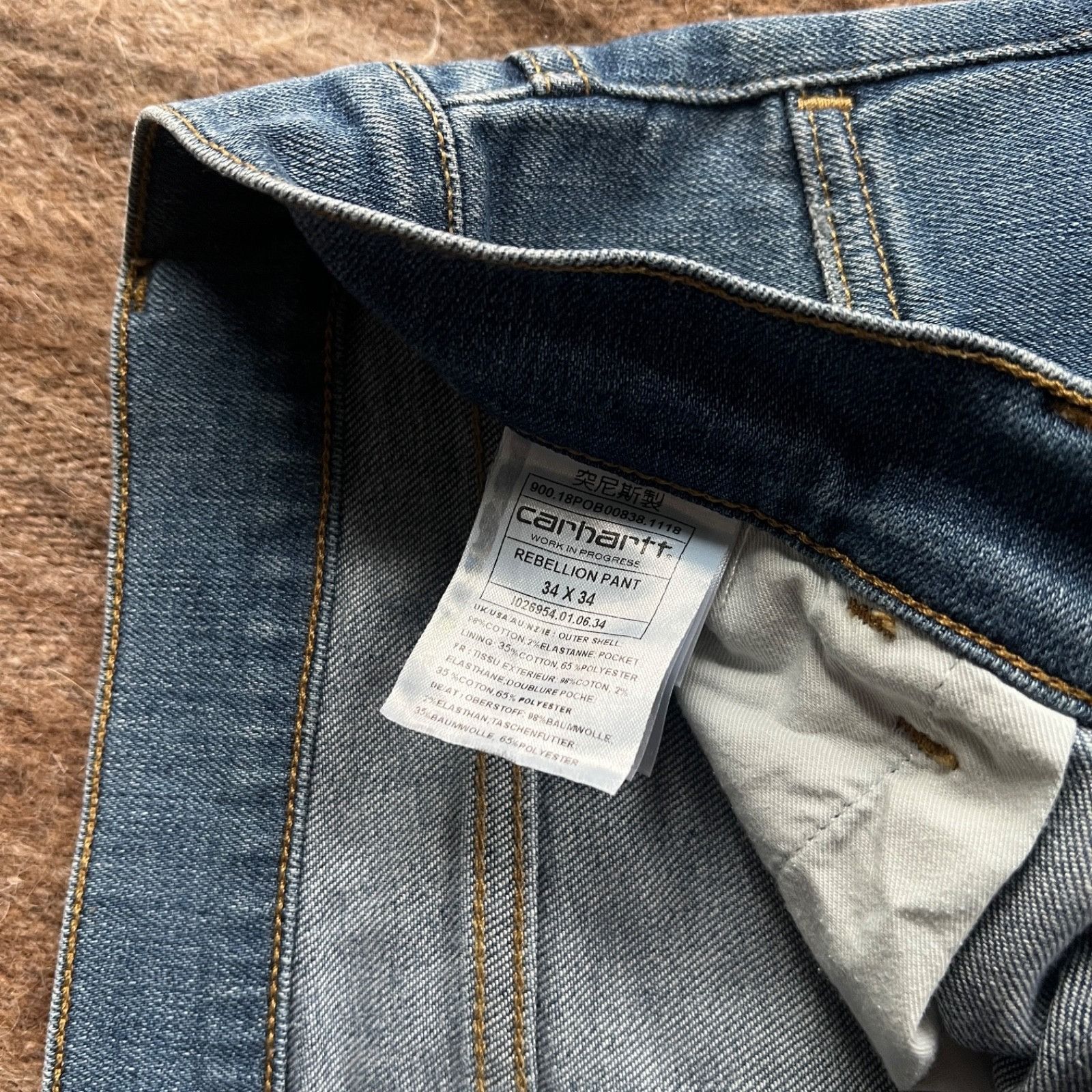 Carhartt Carhartt WIP Rebellion Slim Fit Denim Jeans 9816AC Size US 36 / EU 52 - 6 Thumbnail