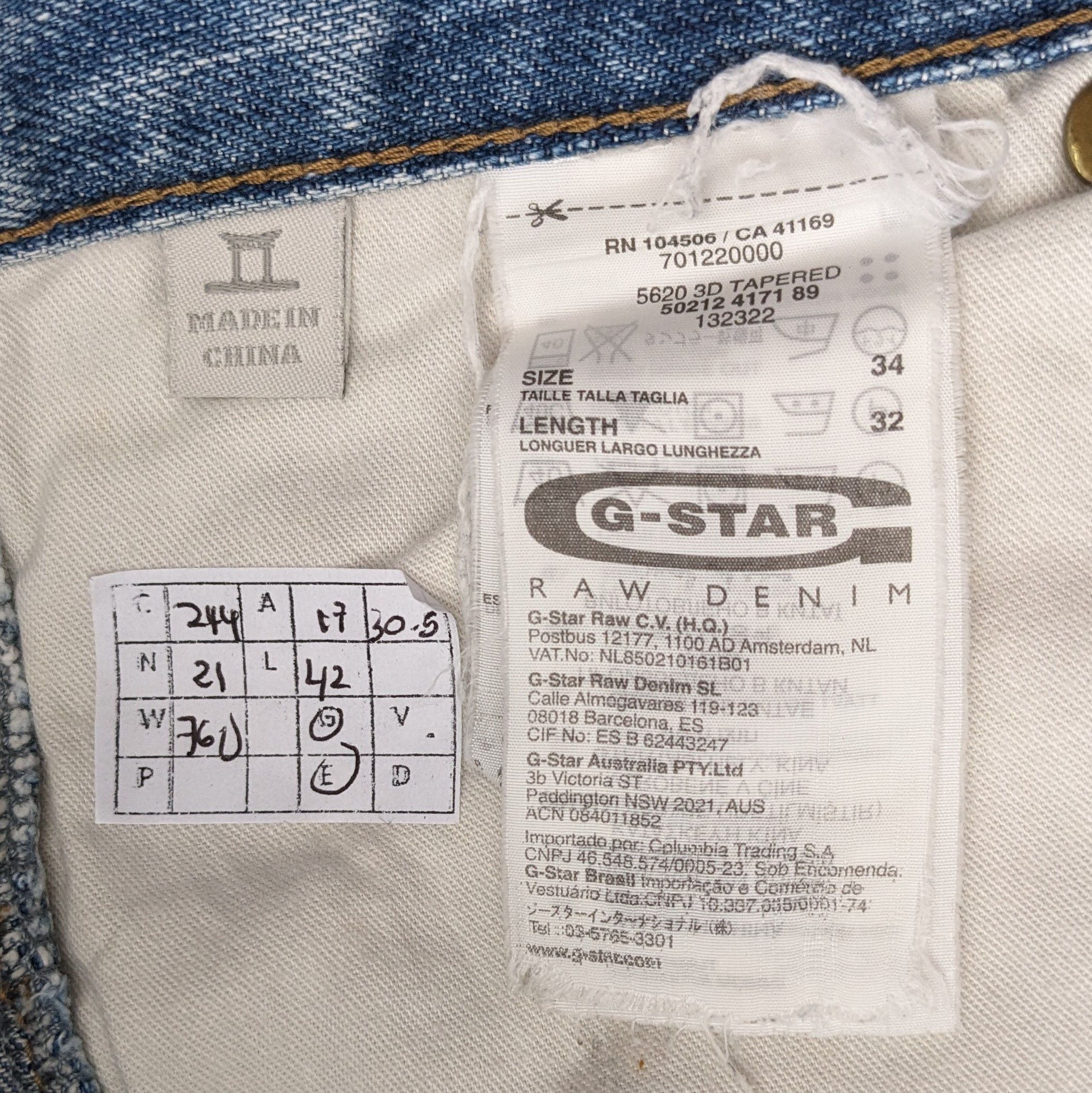G-Star Vintage G-STAR RAW Japanese Brand Denim Jeans Size US 34 / EU 50 - 10 Thumbnail