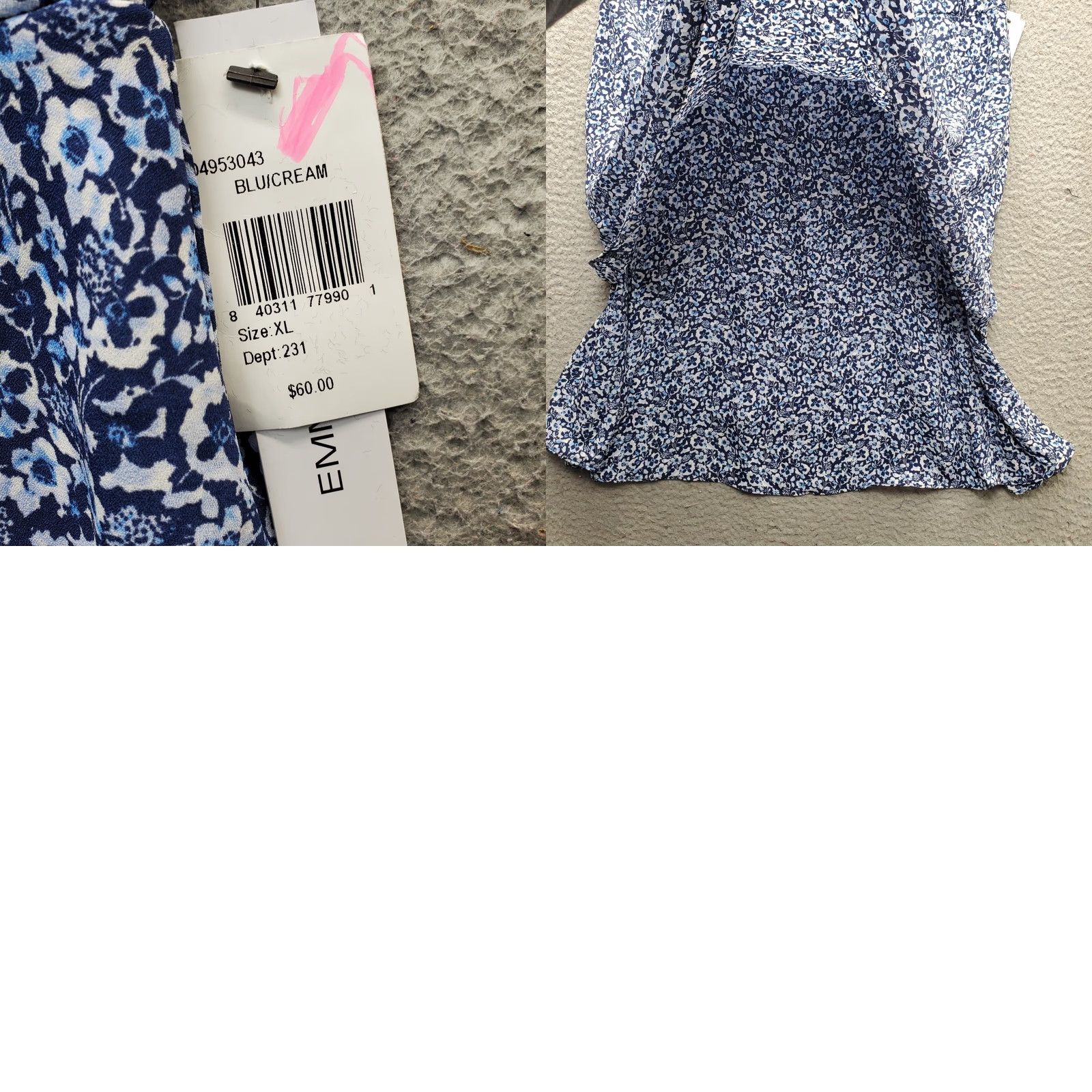Vintage Emma & Michele Sheath Dress Womens XL Multi Floral Layered Hem Flutter Sleeve Dress Size XL / US 12-14 / IT 48-50 - 8 Thumbnail