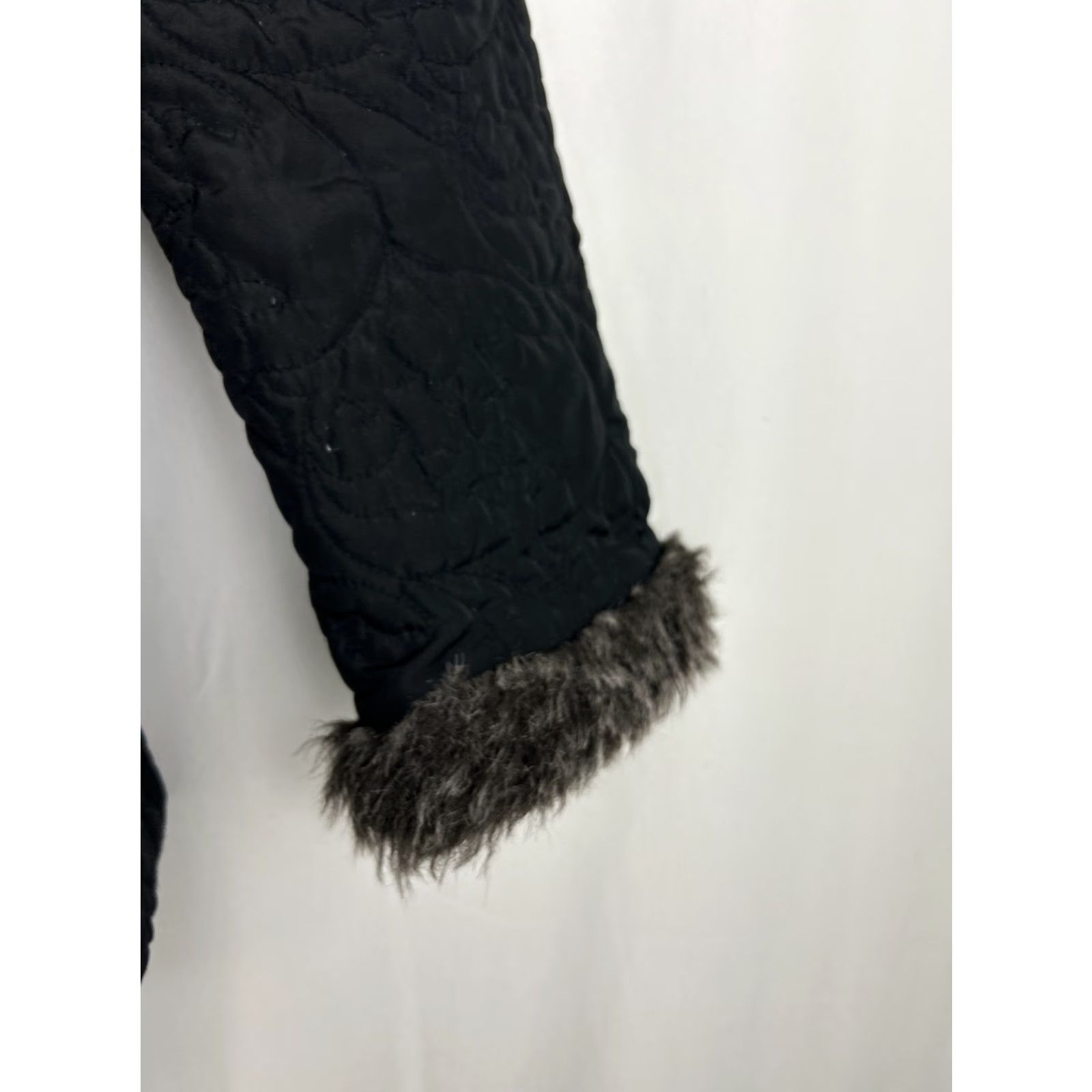 Vintage CAbi Jacket XL Women Black Full Zip Quilted Faux Fur Lining Polyester Size XL / US 12-14 / IT 48-50 - 7 Thumbnail