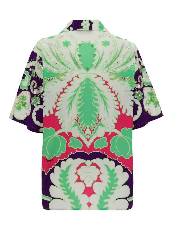 Valentino o1y0326 Floral-Print Shirt in Multicolor Size XS / US 0-2 / IT 36-38 - 2 Thumbnail