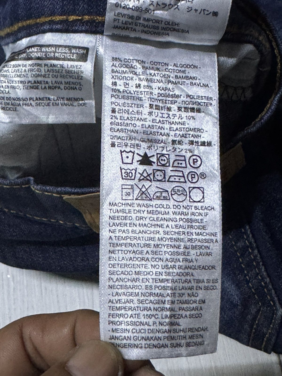 Levi's Vintage Levis 502 Y2K Blue Wash Distressed Skinny Jeans Size US 30 / EU 46 - 18 Thumbnail