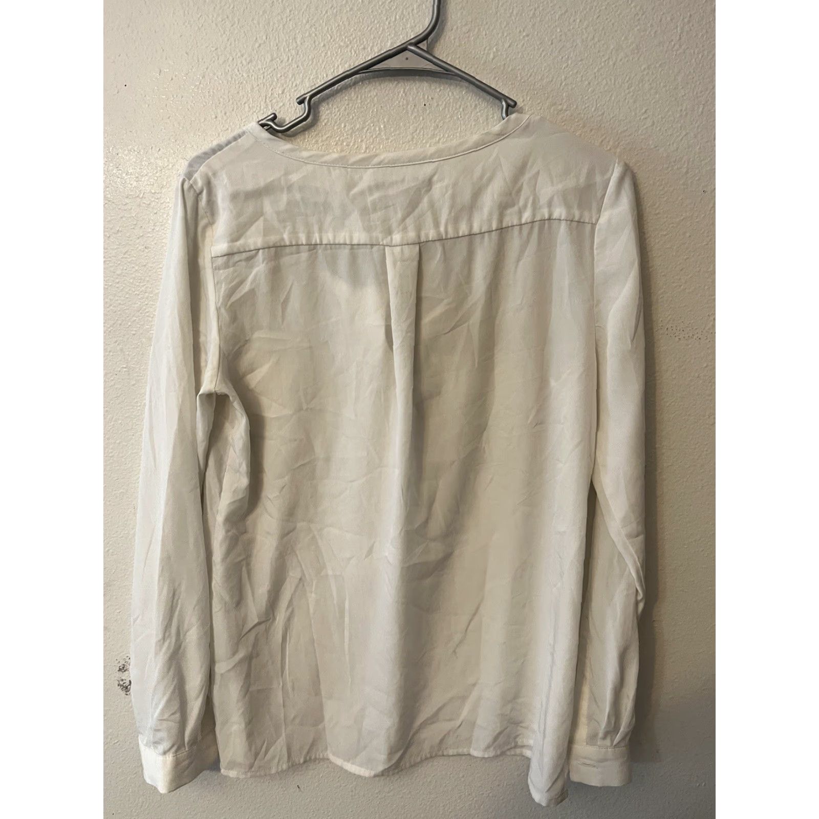 Gap Gap Blouse Shirt Women XS White Long Sleeve Henley Boho Casual Basic Sheer Top Size XS / US 0-2 / IT 36-38 - 3 Thumbnail