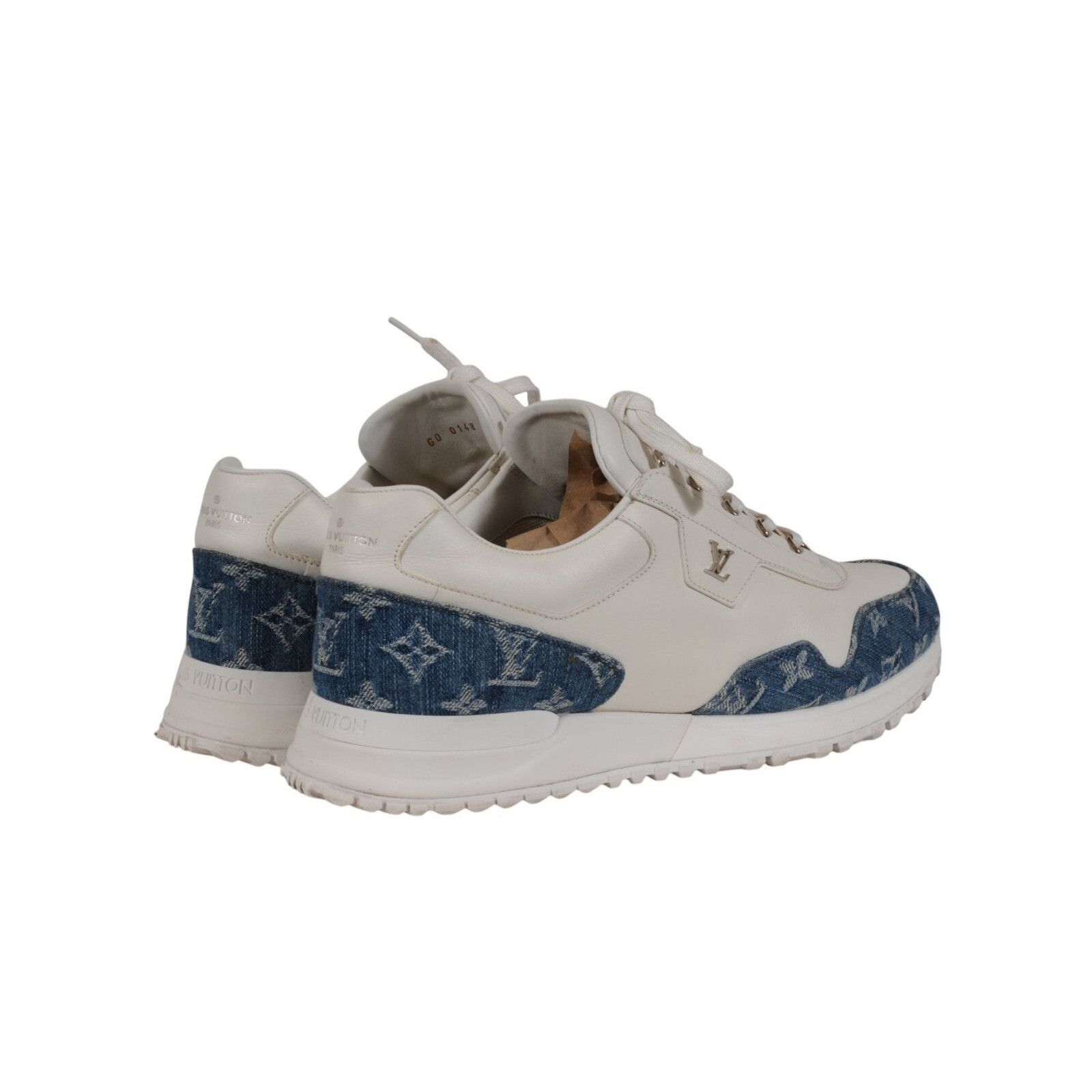 Louis Vuitton Run Away Sneakers Blue White Monogram Denim Leather Size US 8.5 / EU 41-42 - 3 Thumbnail