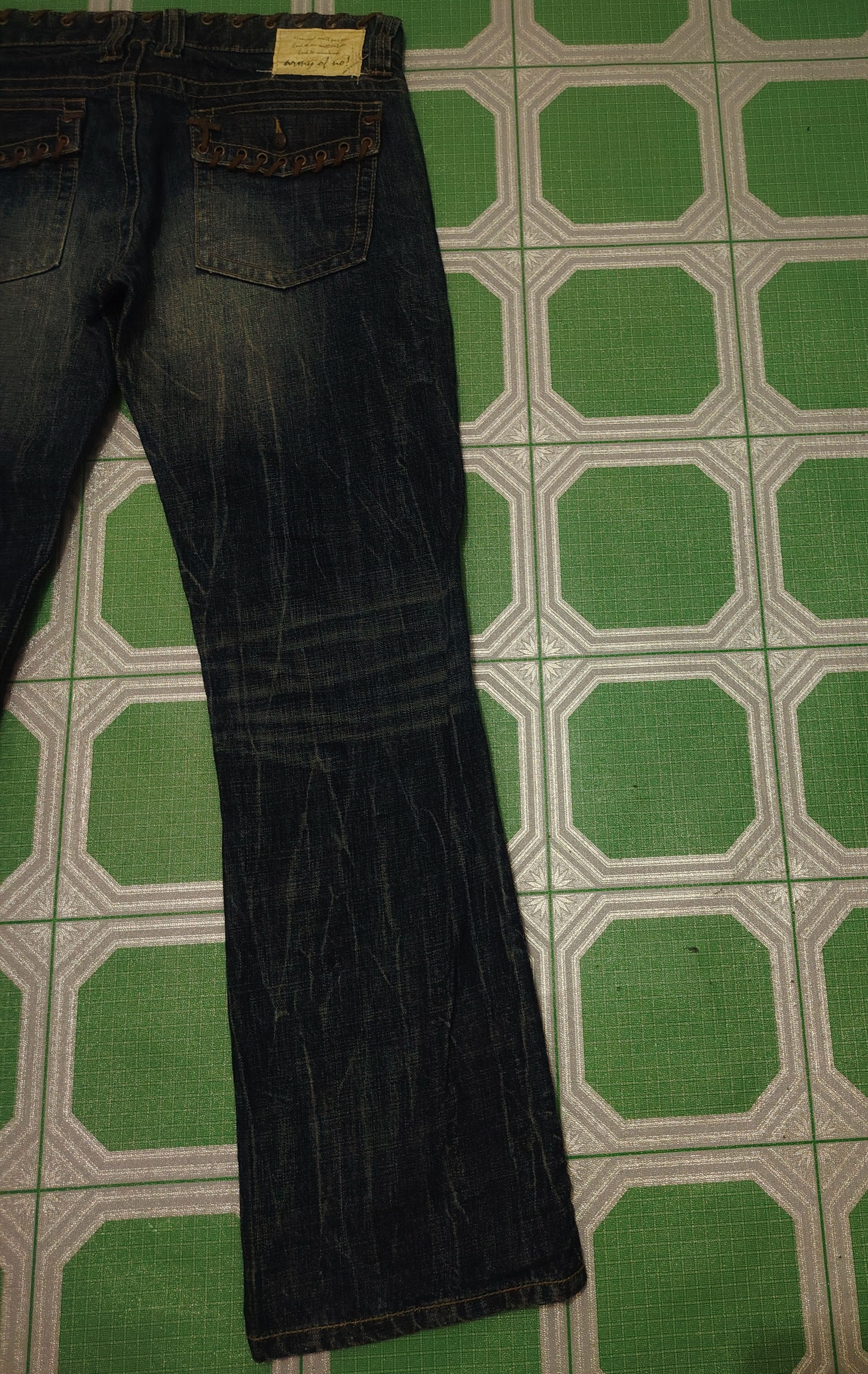 Who Decides War Japanese Army of no! Lace Waist & pocket Flared Jeans Size US 33 - 13 Thumbnail