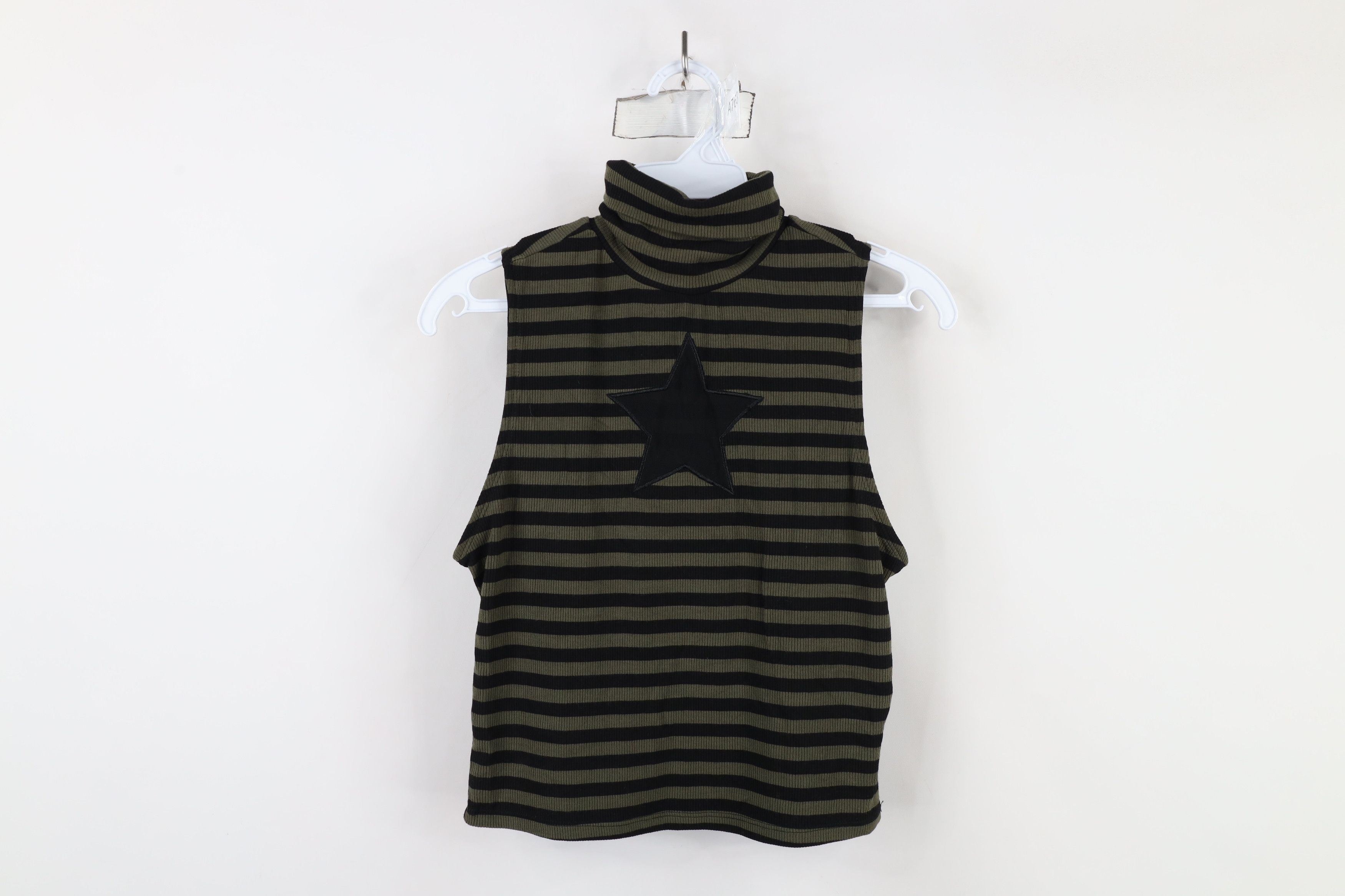 Vintage Vintage Y2K Goth Ribbed Sleeveless Turtleneck T-Shirt Size S / US 4 / IT 40 - 1 Thumbnail