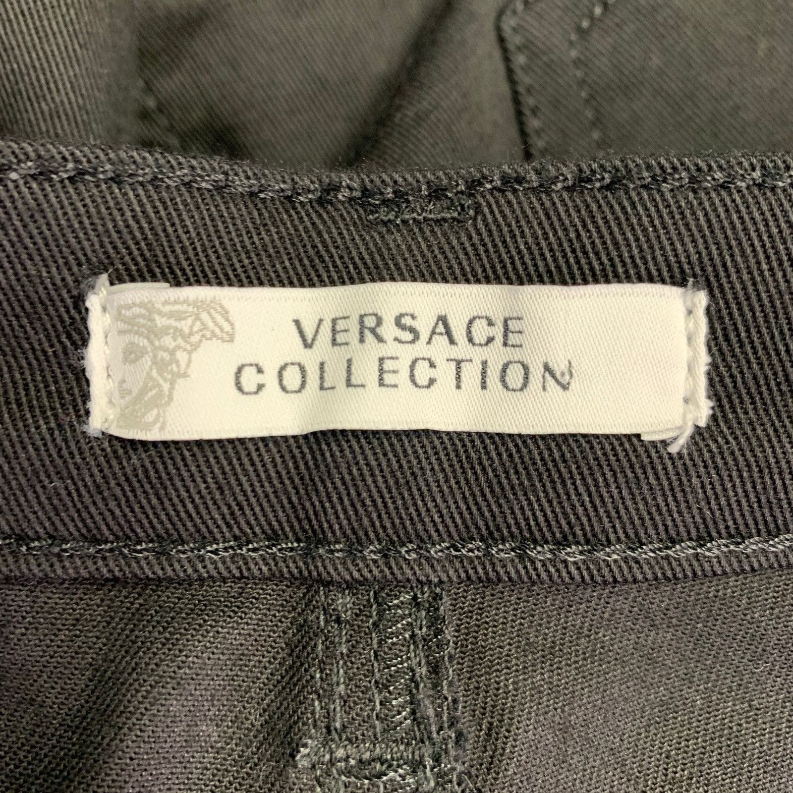 Versace VERSACE COLLECTION Donna Black Cotton Studded Skinny Jeans Size 30" / US 8 / IT 44 - 6 Thumbnail