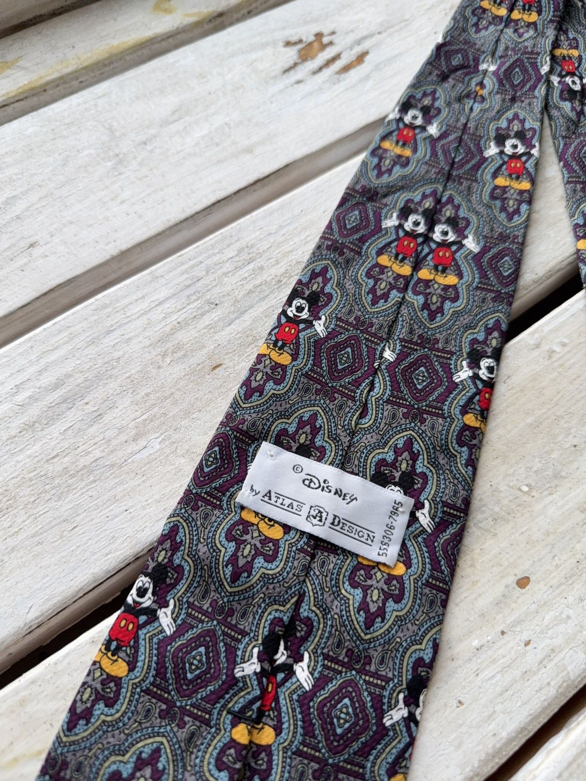 Cartoon Network × Disney × Vintage Vintage Disney Mickey Mouse Silk Tie Atlas Design Size ONE SIZE - 7 Thumbnail