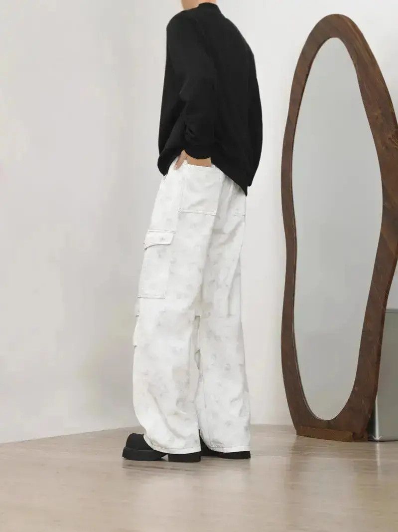 Japanese Brand Retro loose dirty white straight leg jeans Size US 32 / EU 48 - 5 Thumbnail