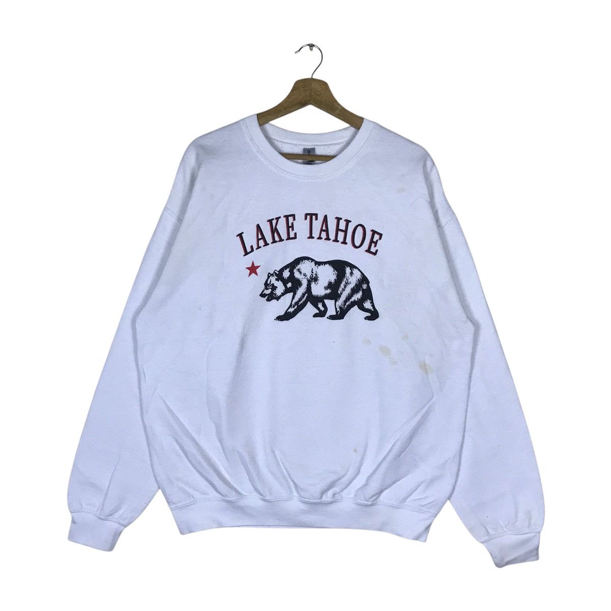 Gildan Vintage Gildan Lake Tahoe Pullover Jumper Sweatshirt Size US L / EU 52-54 / 3 - 1 Thumbnail