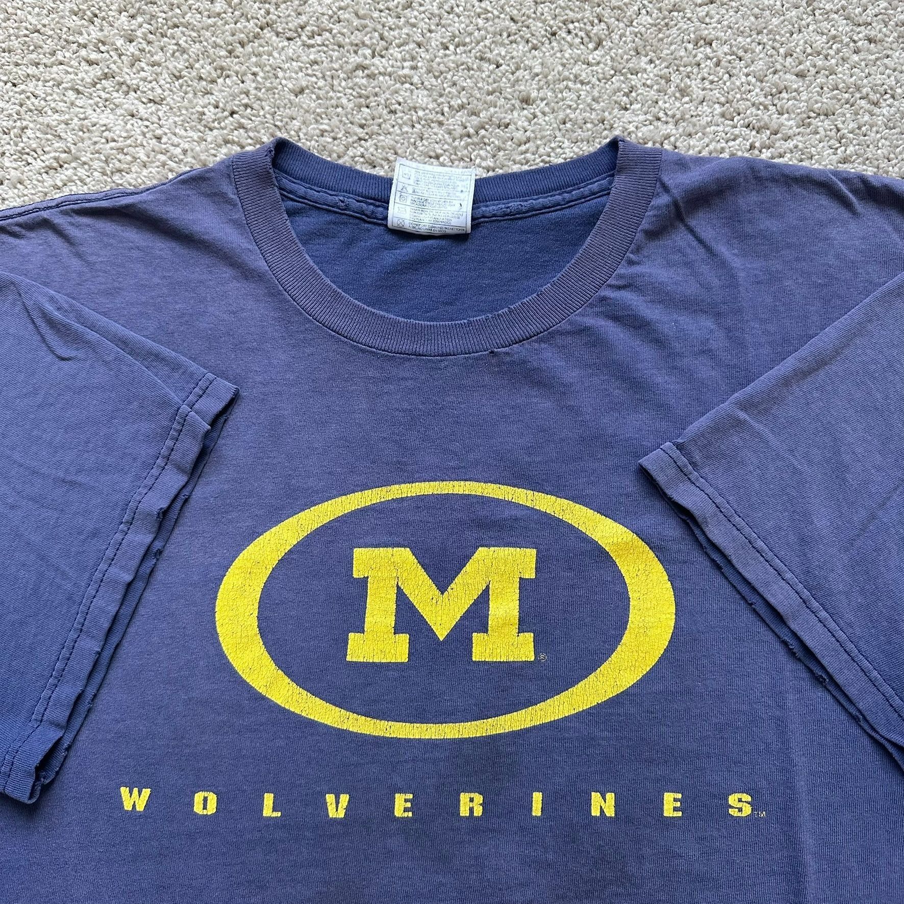 Nike Vintage 90s Nike Michigan Wolverines T-Shirt Thrashed Distre Size US XL / EU 56 / 4 - 2 Thumbnail