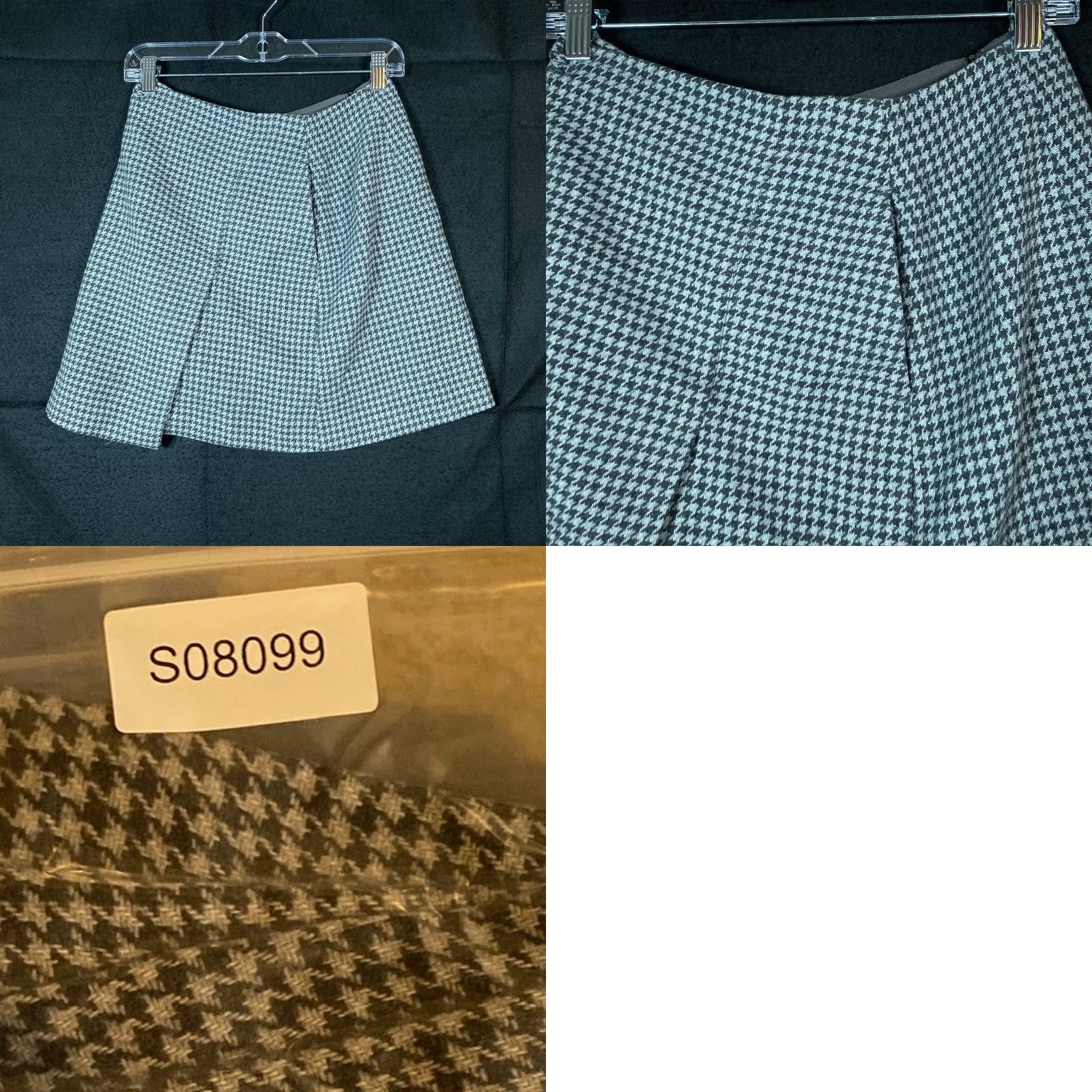 Uniqlo Uniqlo Skirt Black Gray Pull On Side Zip Tweed Houndstooth Wool Blend 4 Mini Short Womens Size 27" / US 4 / IT 40 - 8 Thumbnail