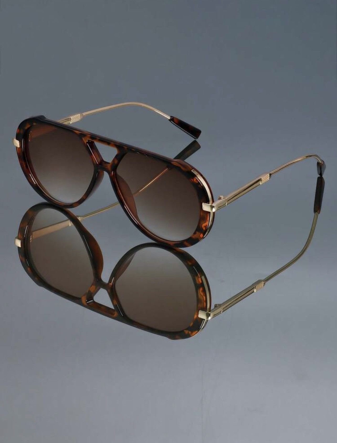 Other Oversized Tortoise Brown Gradient Sunglasses Women Large Size ONE SIZE - 3 Thumbnail