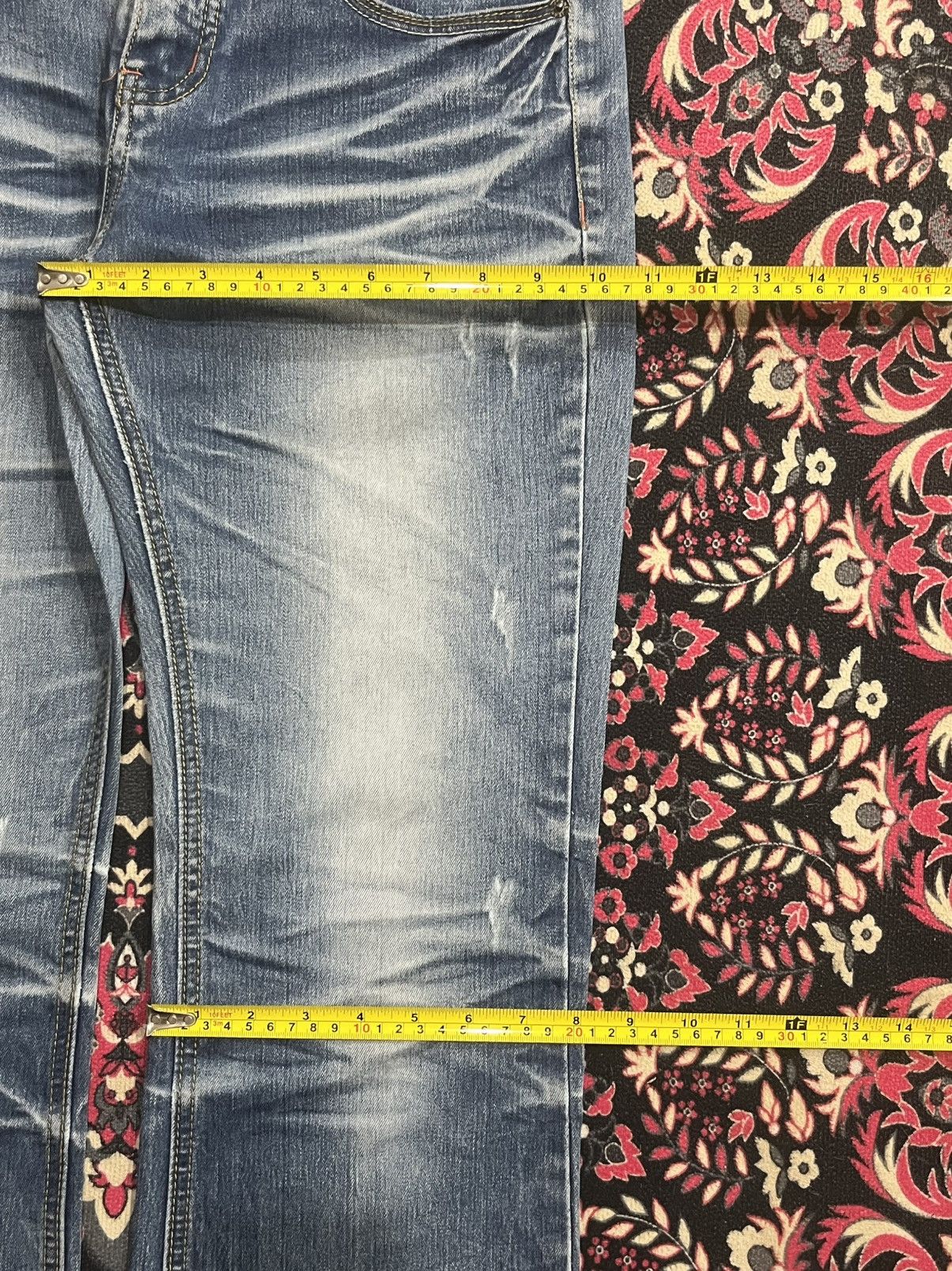 Tornado Mart ⚡️Flare⚡️Vintage Japanese Brand Ruby Denim Whisker Blue Jeans Size US 32 / EU 48 - 13 Thumbnail